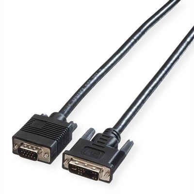 ROLINE »DVI-VGA-Kabel, DVI (12+5) ST - HD15 ST« Audio- & Video-Kabel, HD D-Sub 15-polig (HD-15), VGA Männlich (Stecker), DVI-A 12+5 Männlich (Stecker) (200.0 cm)