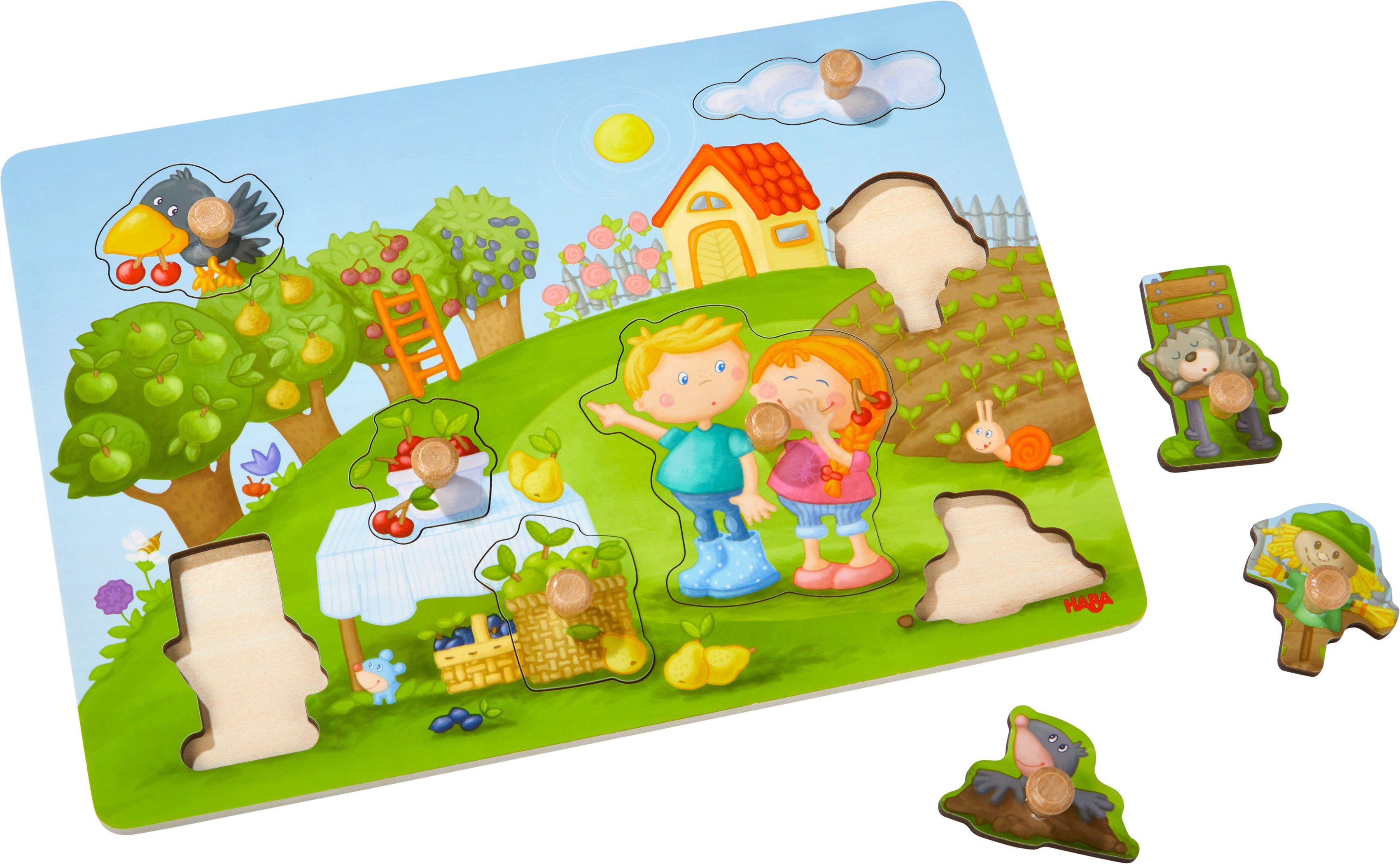Haba Steckpuzzle Obstgarten, 8 Puzzleteile günstig online kaufen