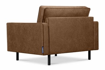 Konsimo Sessel INVIA Breite Sessel, Grundschicht: Echtleder, auf hohen Metallfüßen, Hergestellt in EU
