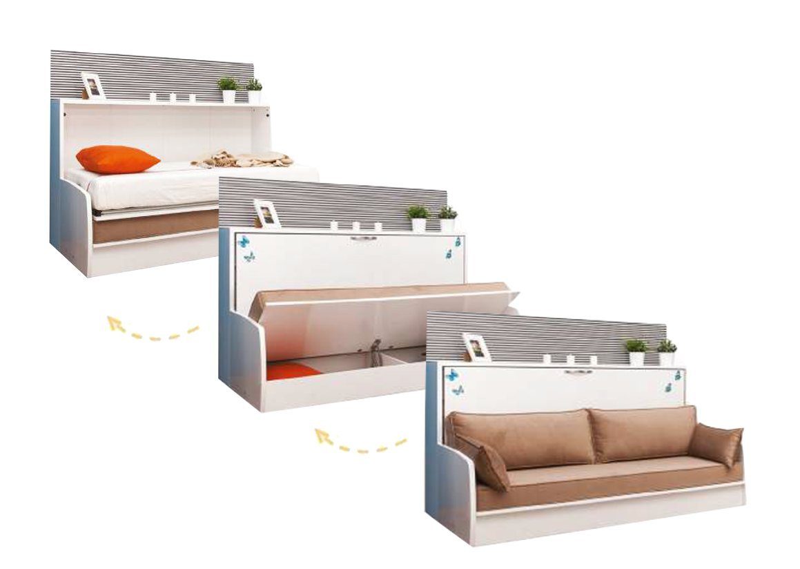 Multimo Schrankbett »SOFA BED Wandbett / Schrankbett mit Stauraum, 90x200  cm« inkl. Lattenrost online kaufen | OTTO