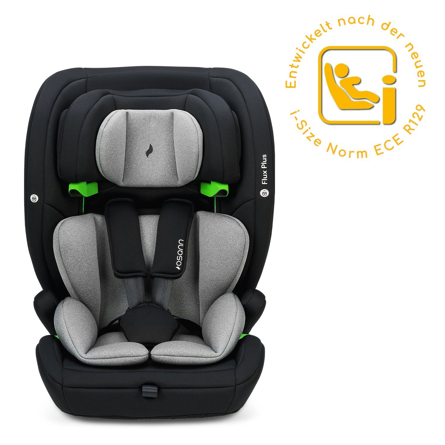 Osann Autokindersitz Flux Plus i-Size, ab: 15 Monate, bis: 12 Jahre, ab: 76 cm, bis: 150 cm, Kindersitz ohne Isofix für Kinder von 76-150 cm