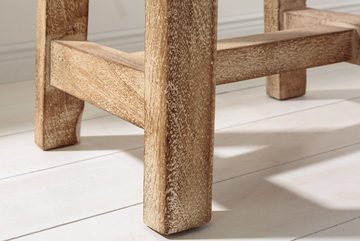 riess-ambiente Sitzhocker FINCA 45cm beige-braun (Einzelartikel, 1 St), Wohnzimmer · Mango-Massivholz · Handmade · Shabby Chic · Landhausstil