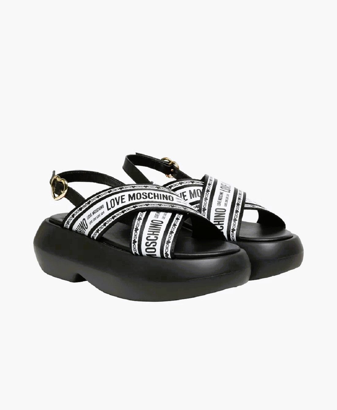 LOVE MOSCHINO Love Moschino Damen Sandalen, LOVE MOSCHINO SAN. LOD. EVAWEDGE BLACK-W Sandale Logoprägung