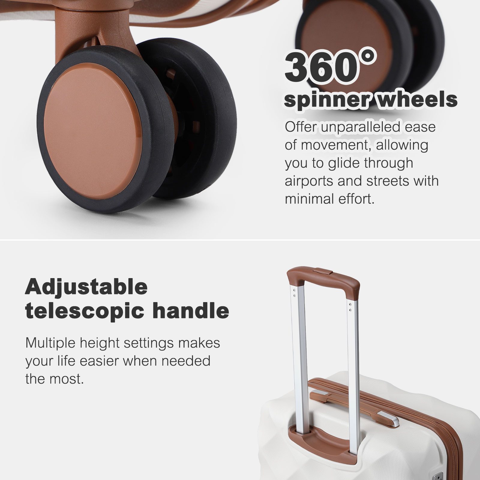 British Traveller Koffer ABS+PC Trolley mit TSA-Schloss, Ideal als Reisekoffer, Rollkoffer – Bild 5 von 5