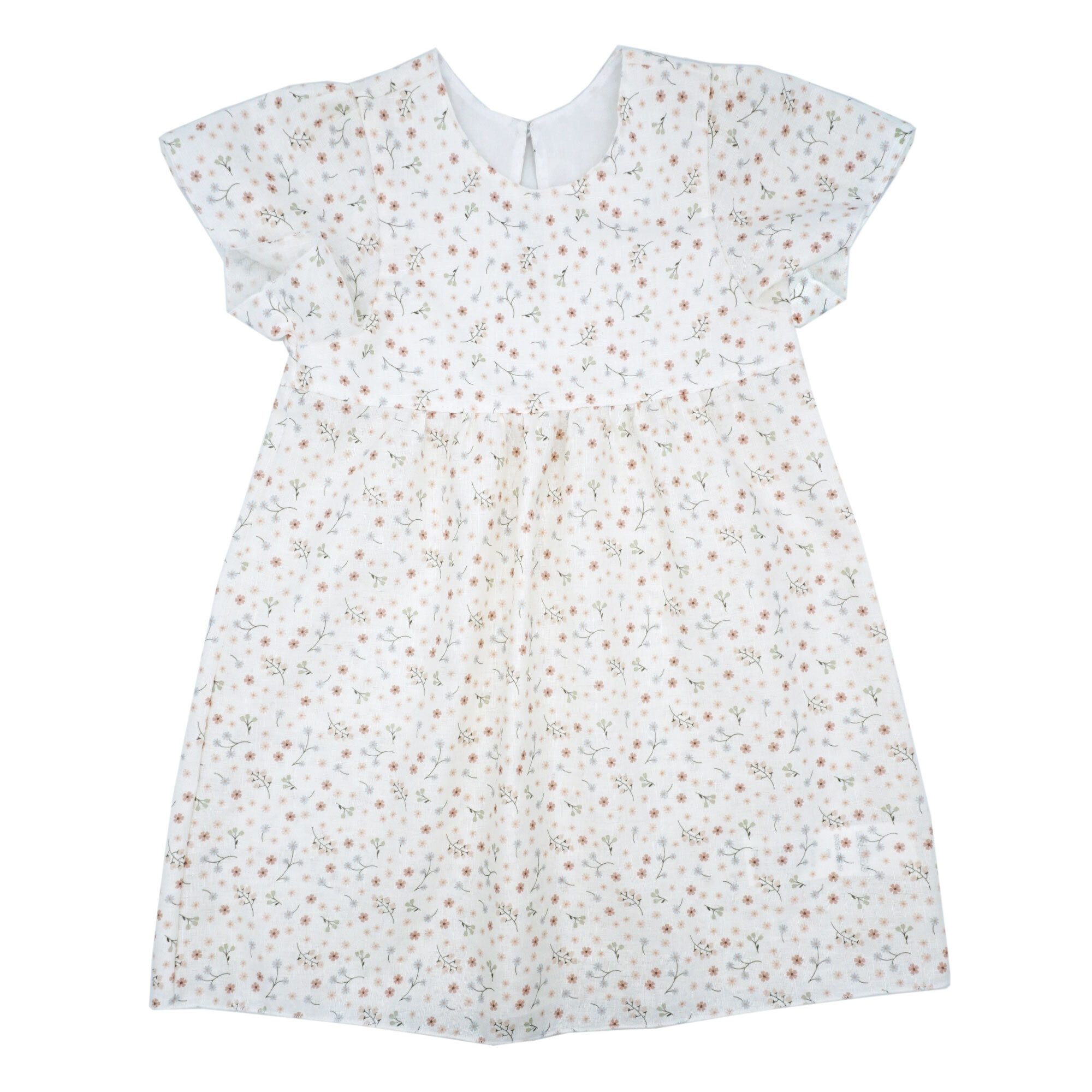 MAXIMO Sommerkleid GOTS MINI GIRL-Kleid, Kurzarm Leinenoptik, Futter (1-tlg)