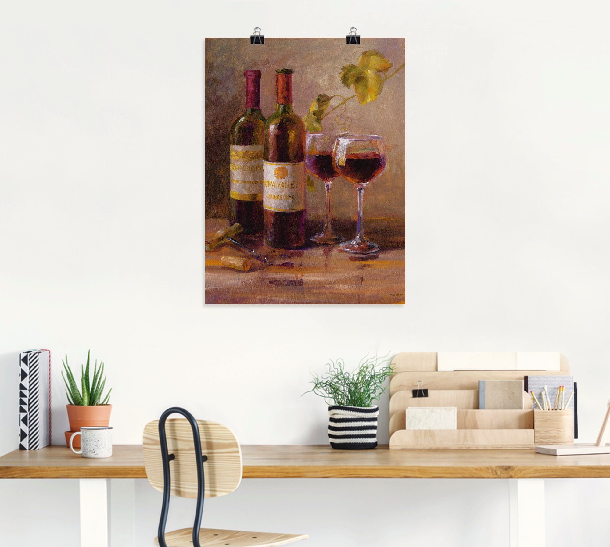 Artland Poster Offener Wein I, Getränke (1 St), ohne Rahmen