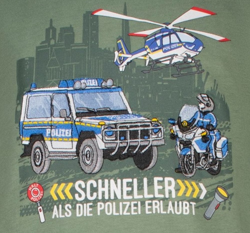 SALT AND PEPPER Langarmshirt Salt & Pepper Jungen Polizeifahrzeuge Langarmshirt light green (1-tlg)
