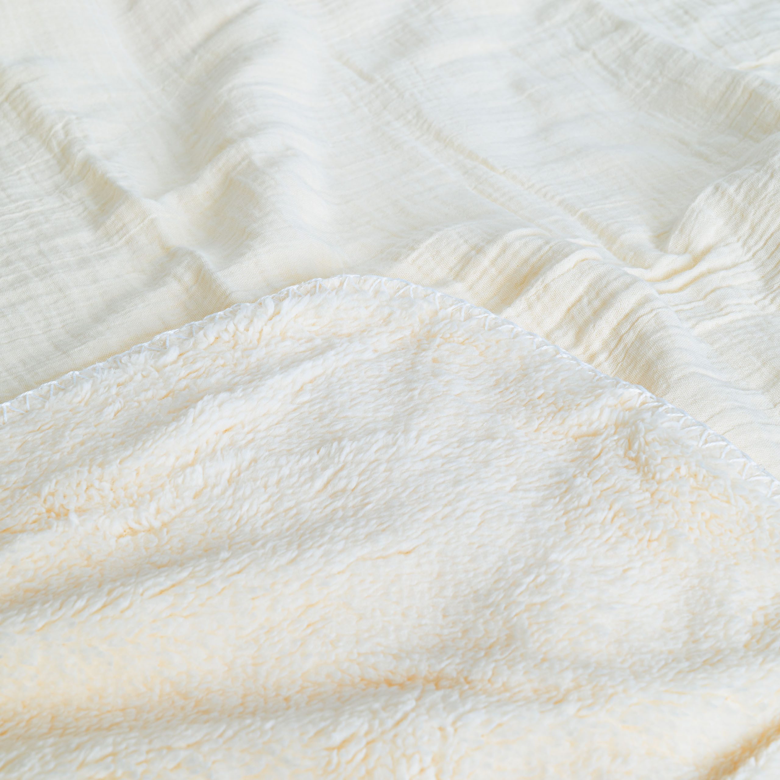 Home Creation Tagesdecke Musselin Decke 130x180 cm, Kuscheldecke aus Baumwolle & Fleece, weich, atmungsaktiv, flauschig, Wohndecke für Sofa, Bett