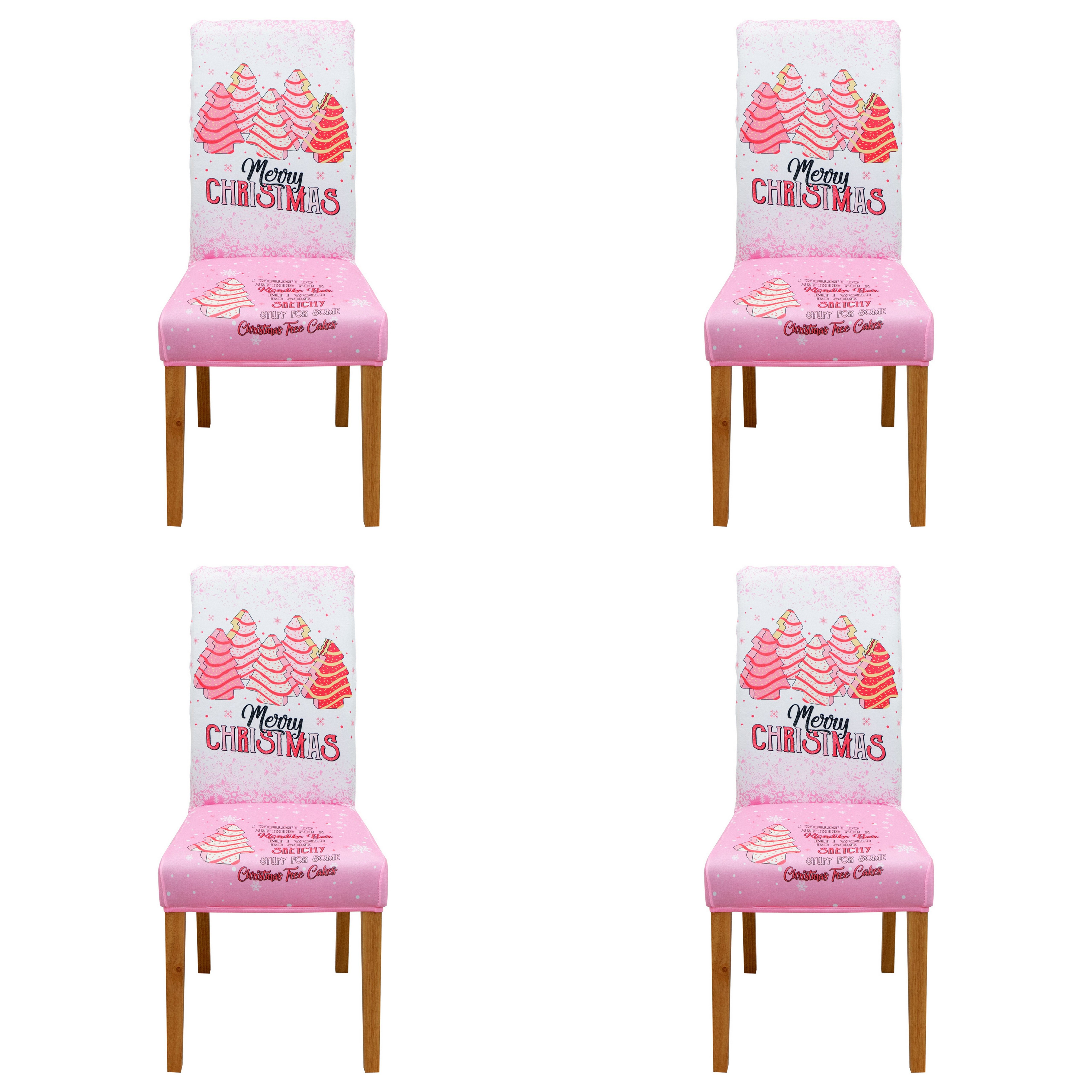 Qelus Stuhlhusse Stuhlhusse Stretch Stuhlhussen Weihnachtsmann Druck 2er/4e günstig online kaufen