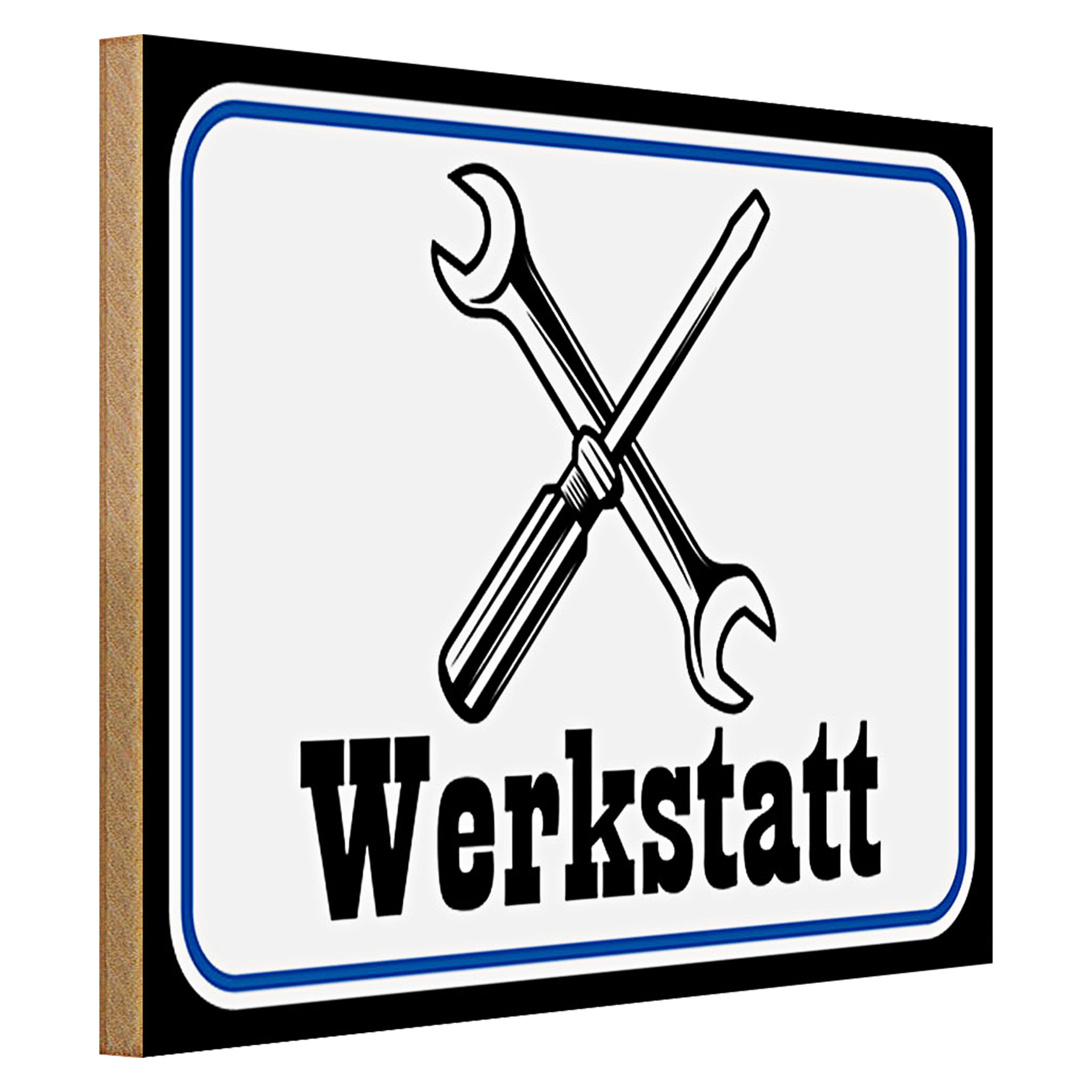 Roomando Holzbild Spruch 40x30cm Werkstatt Reparatur