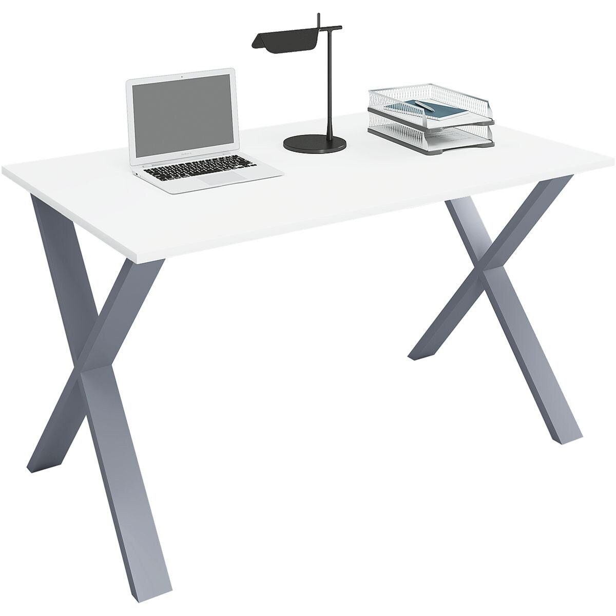 VCM Schreibtisch »Lona«, rechteckig, Tiefe 50 cm, X-Fuß silber
