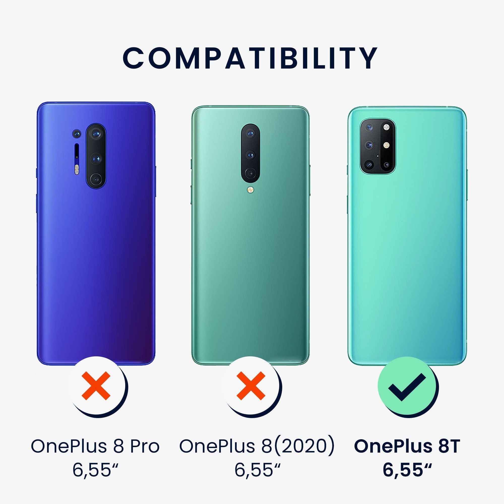 kwmobile Handyhülle Handyhülle für OnePlus 8T Hülle, Weiches Handy Silikon Case - Schutzhülle Cover