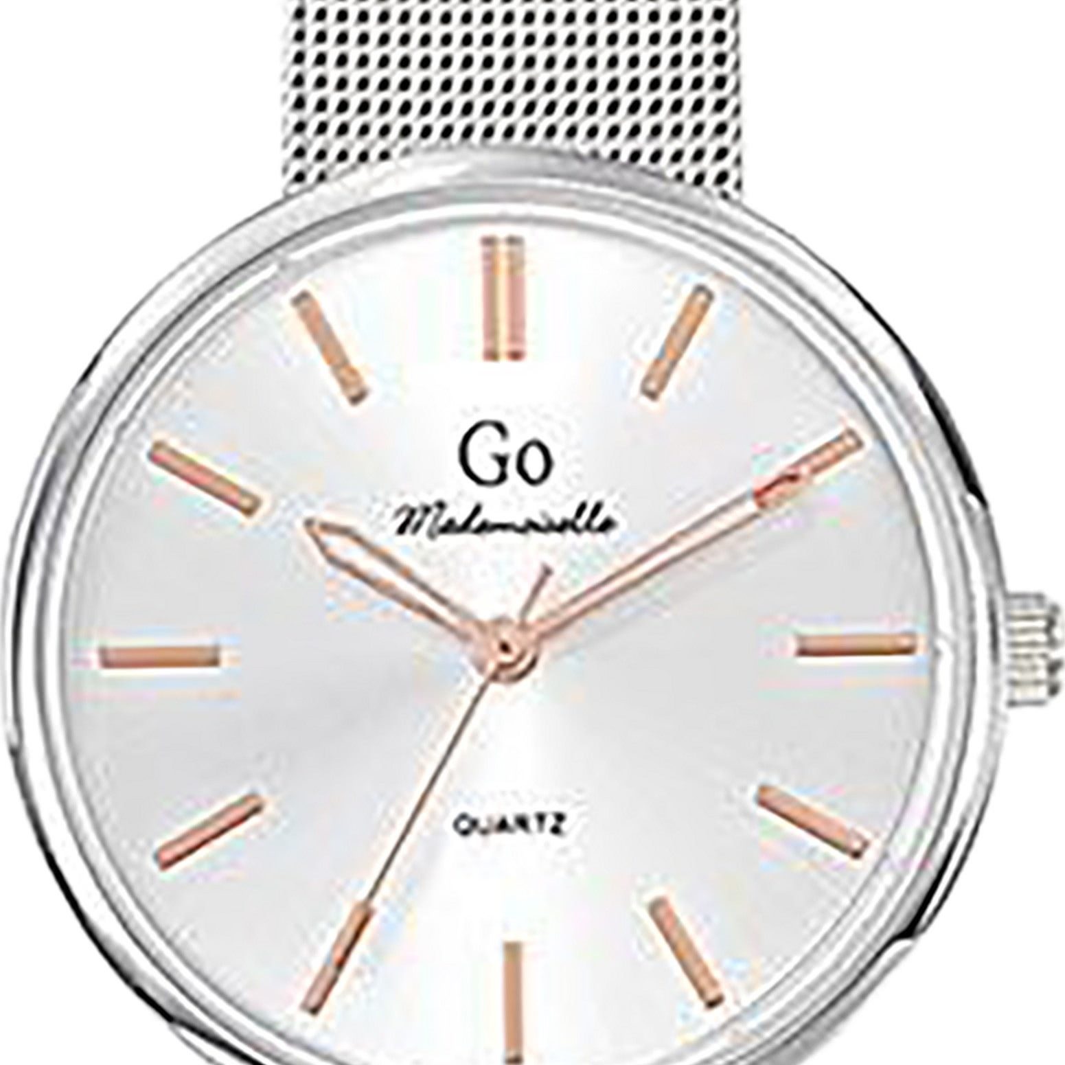 Girl Only Quarzuhr Girl Only GO Damen Armbanduhr, (Analoguhr), Damenuhr GO silber, mittel (ca. 34mm) Edelstahlarmband, Fashion-Style