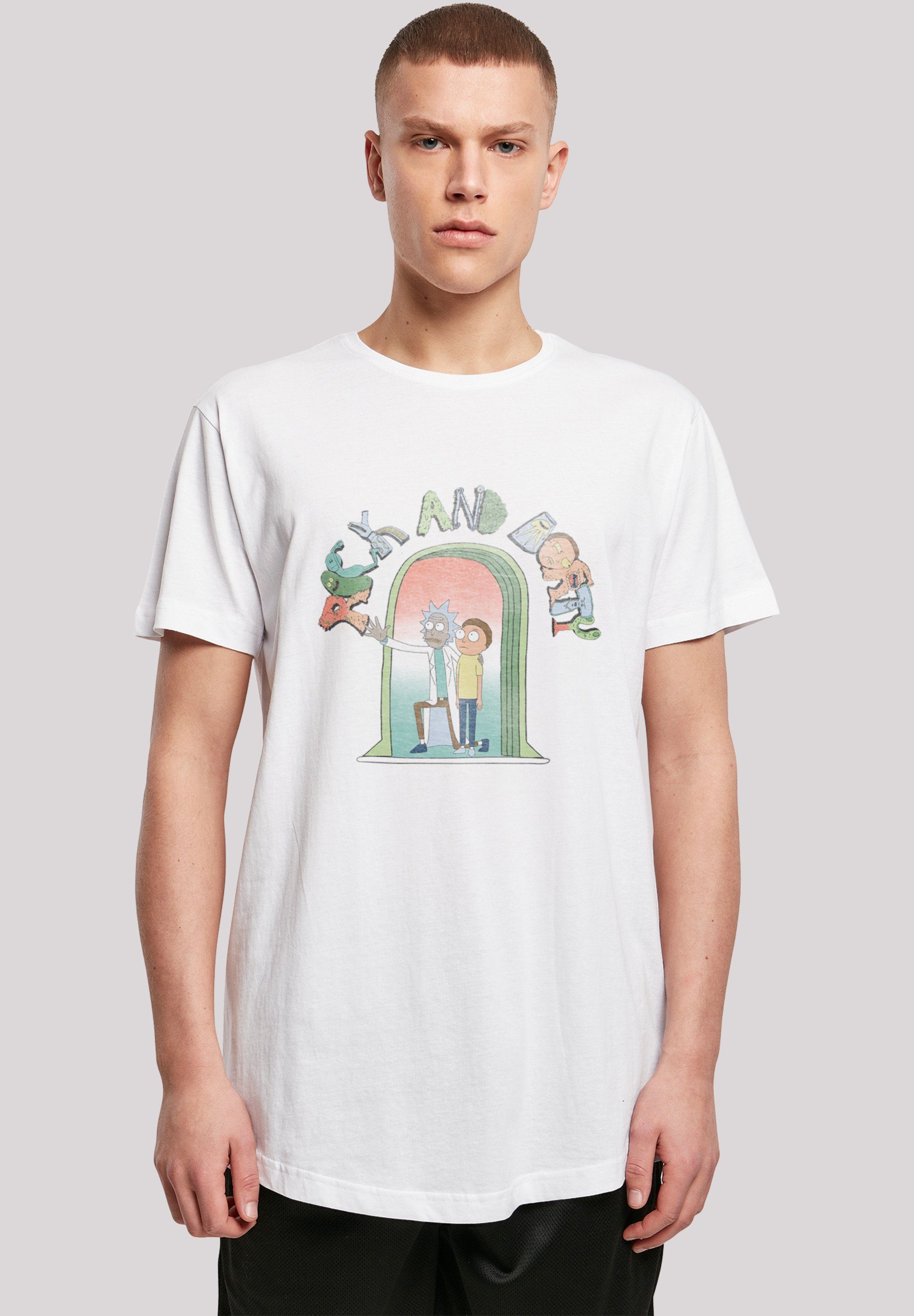 F4NT4STIC T-Shirt Rick and Morty Doors' Print weiß