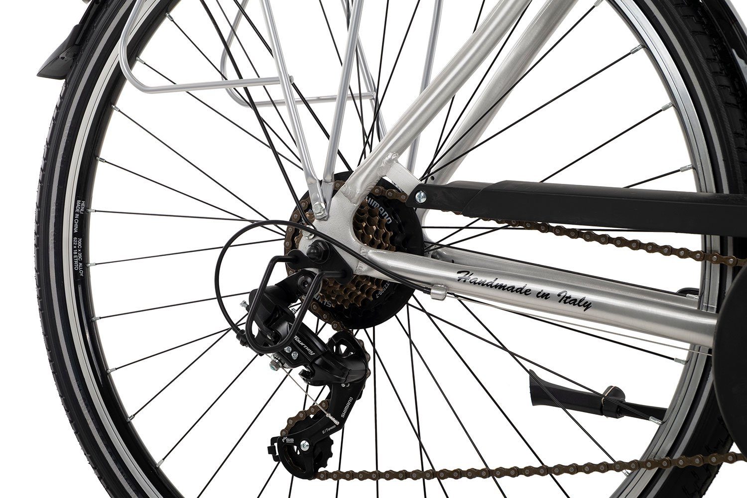 Ciclista Cityrad Ponte Vecchio Trapez, 21 Gang Shimano Tourney 21 Schaltwerk, Kettenschaltung, Damenrad Citybike schwarz/grau