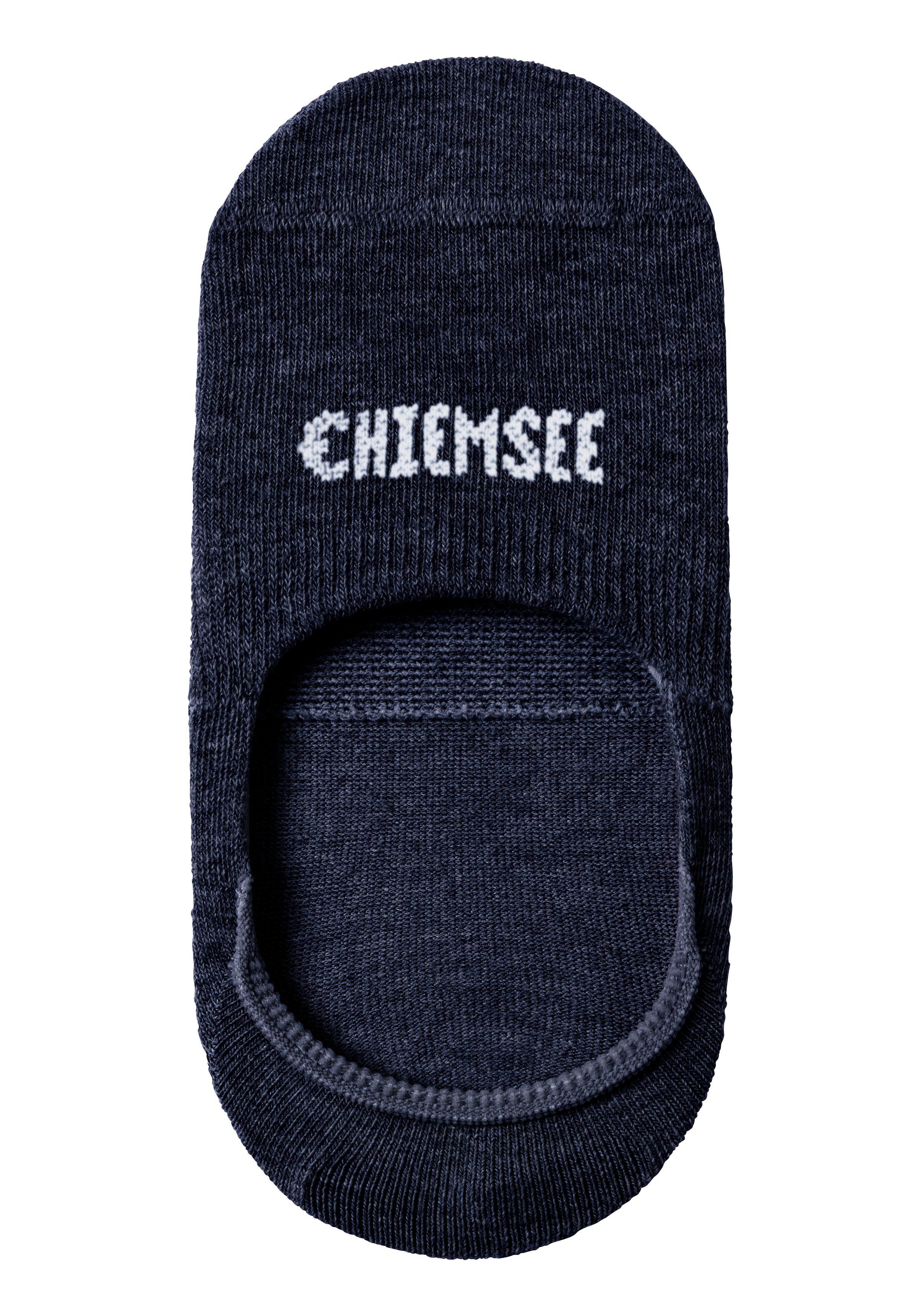 Chiemsee Markennamen blau mit Füßlinge (Set, eingestricktem 6-Paar)