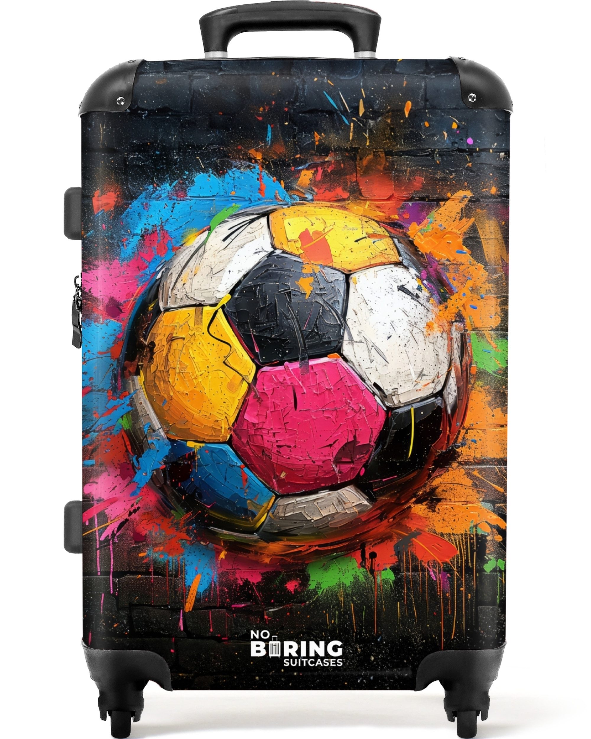 NoBoringSuitcases.com© Hartschalen-Trolley Graffiti-Fußball mit bunten Farb günstig online kaufen