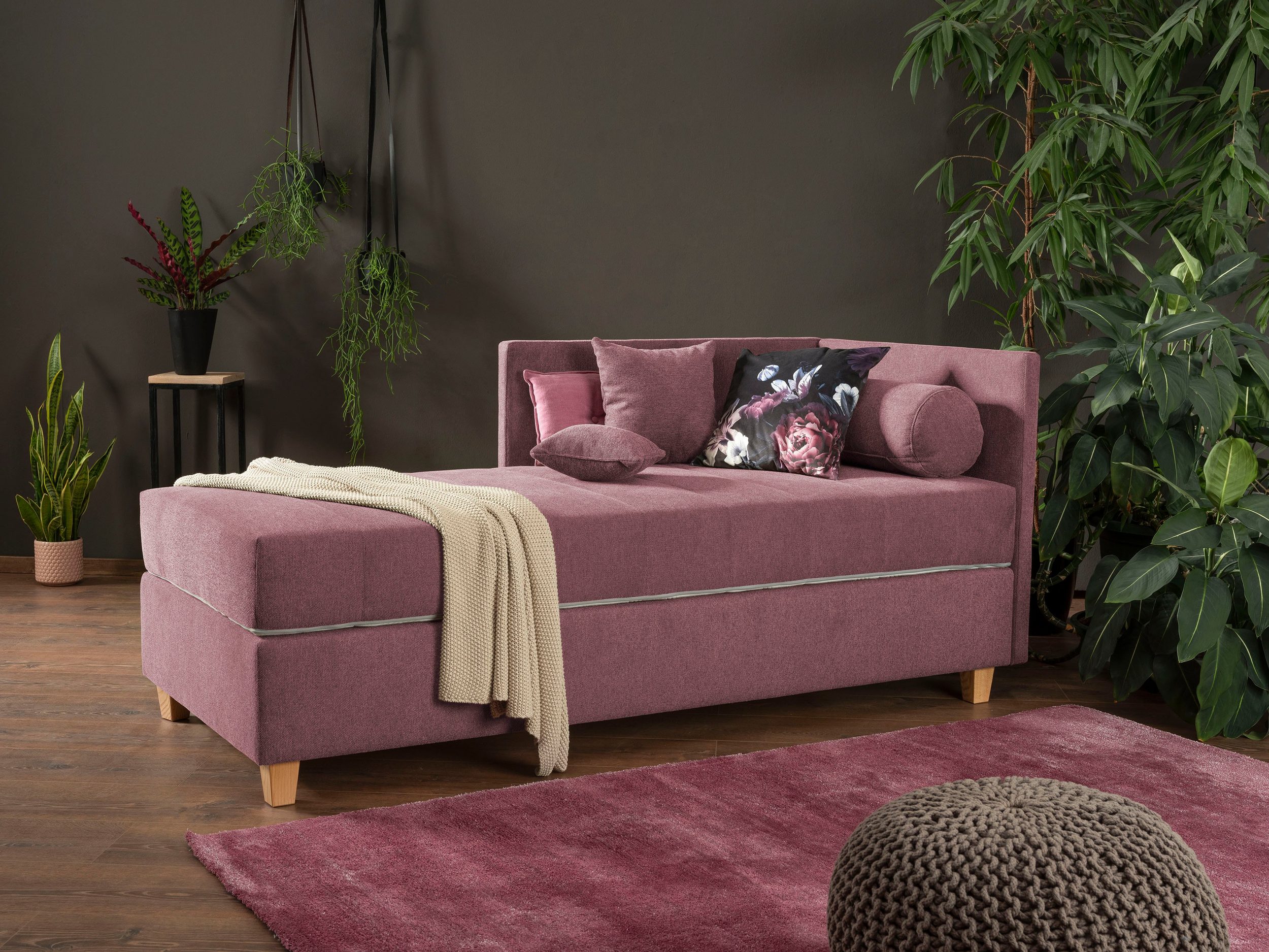 ADA trendline Schlafsofa »Kona«, mit 7-Zonen-Tonnen-Taschenfederkernmatratze, inklusive Zierkissen-Set und Schlummerrolle