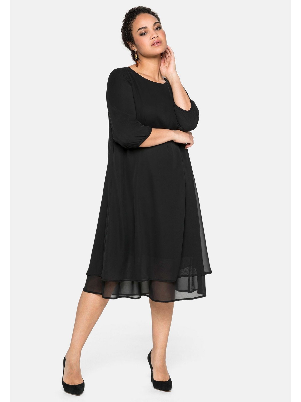 Sheego Chiffonkleid Kleid in Lagen-Optik online kaufen | OTTO