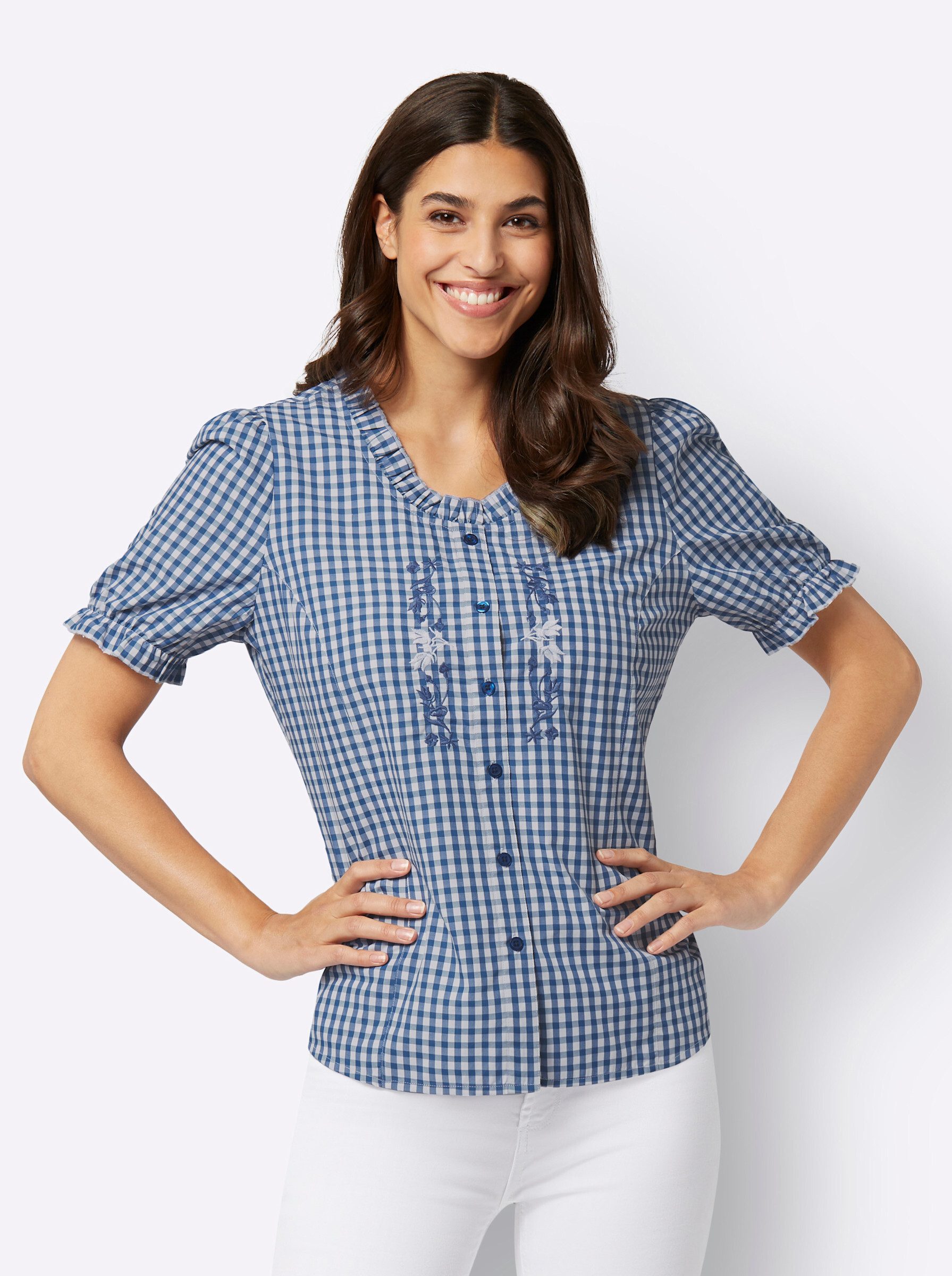 Sieh an! Klassische Bluse Trachtenbluse . günstig online kaufen