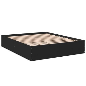 vidaXL Bett Bettgestell Schwarz 150x200 cm Holzwerkstoff