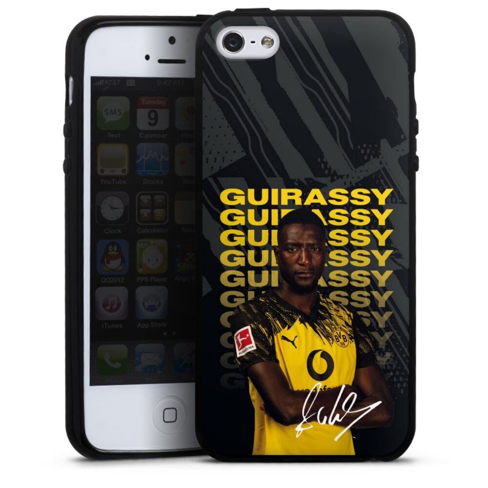 DeinDesign Handyhülle Borussia Dortmund Serhou Guirassy BVB Serhou Guirassy 25/26, Apple iPhone 5 Silikon Hülle Bumper Case Handy Schutzhülle