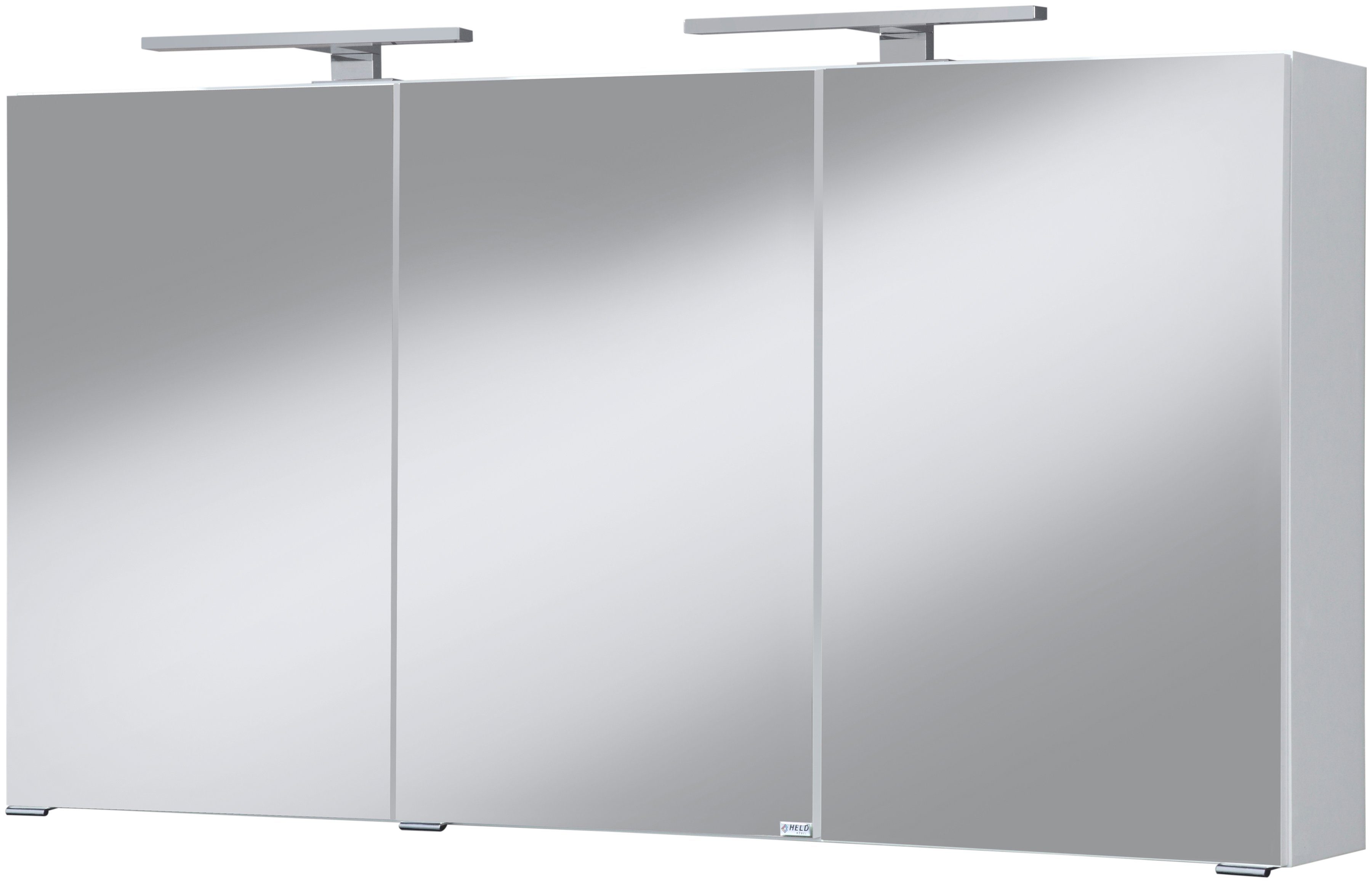 Softclose-Funktion 120 und weiß Breite cm, MÖBEL mit Malibu HELD Spiegeltüren Spiegelschrank