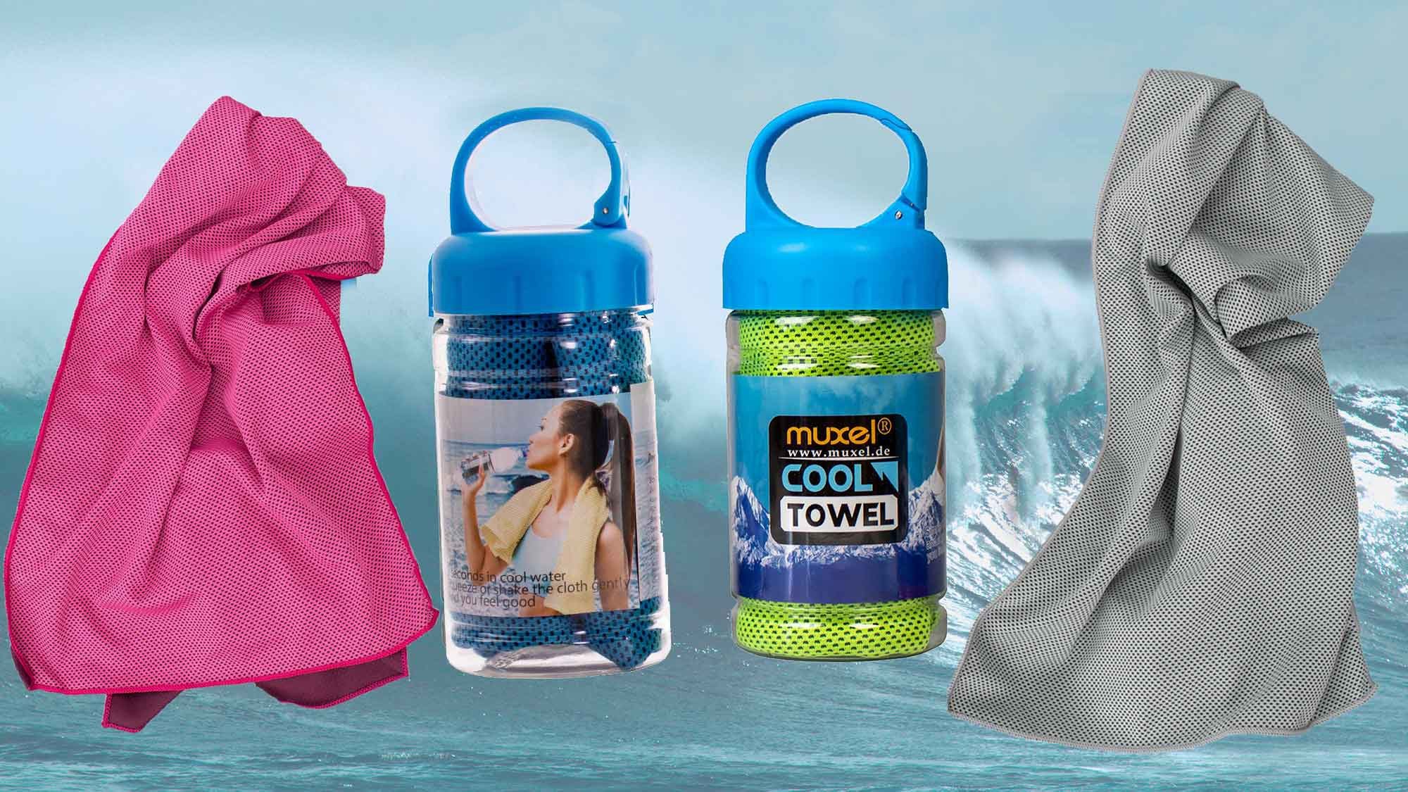 Muxel Massagerolle 4 x Ice Tuch, Cool Down Towel Eis-Kühltuch bei Sport und Fitness (4-tlg)