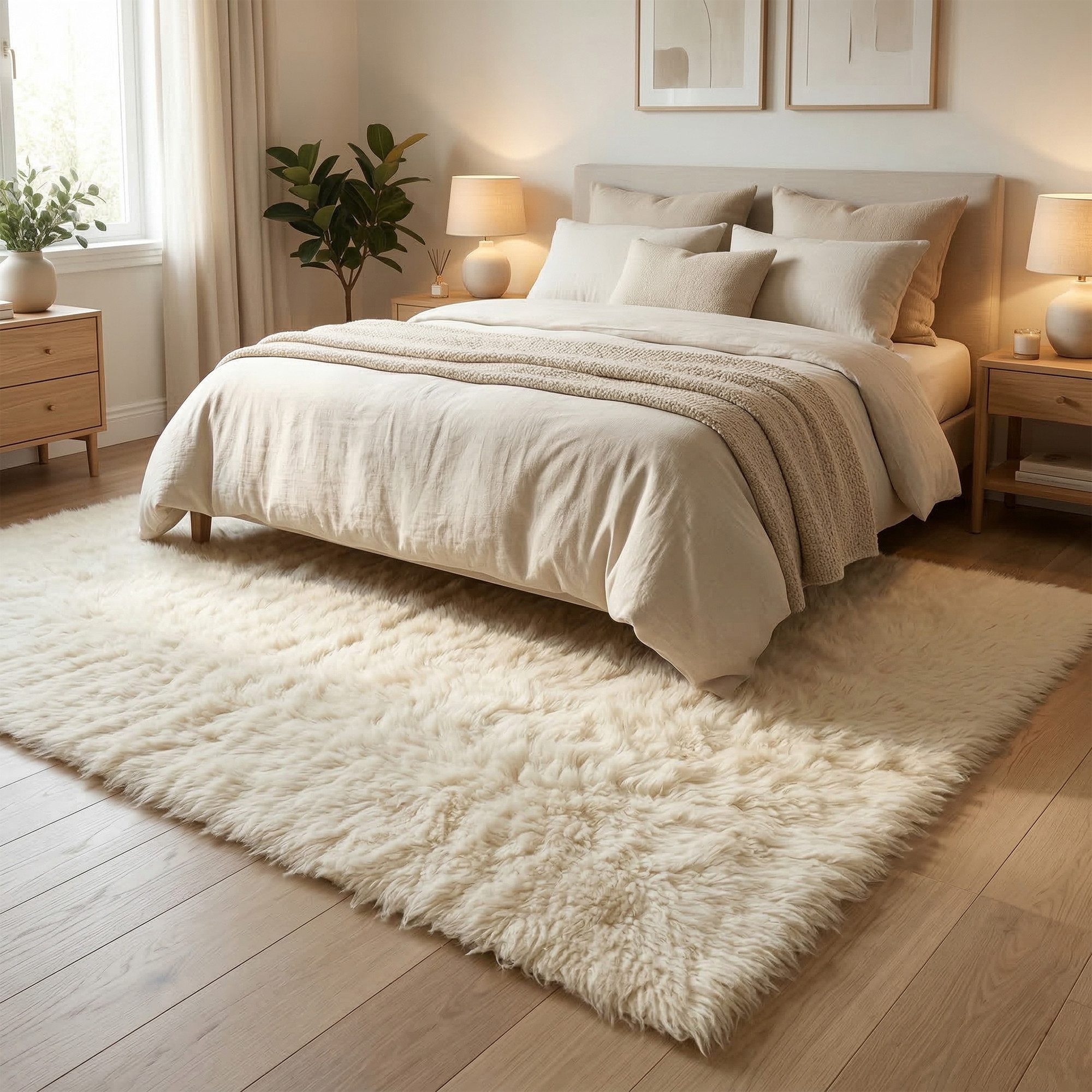 Pergamon Flokati-Teppich Natur Teppich Flokati Comfort, Rechteckig, Höhe: 50 mm