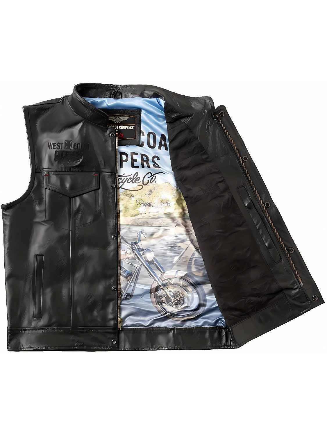West Coast Choppers Sweatweste Collab 131/2 Leather Cfl Riding Vest