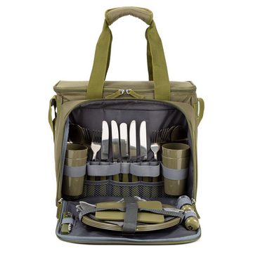 Commando-Industries Picknickkorb Picknick Kühltasche mit Zubehör für 4 Personen