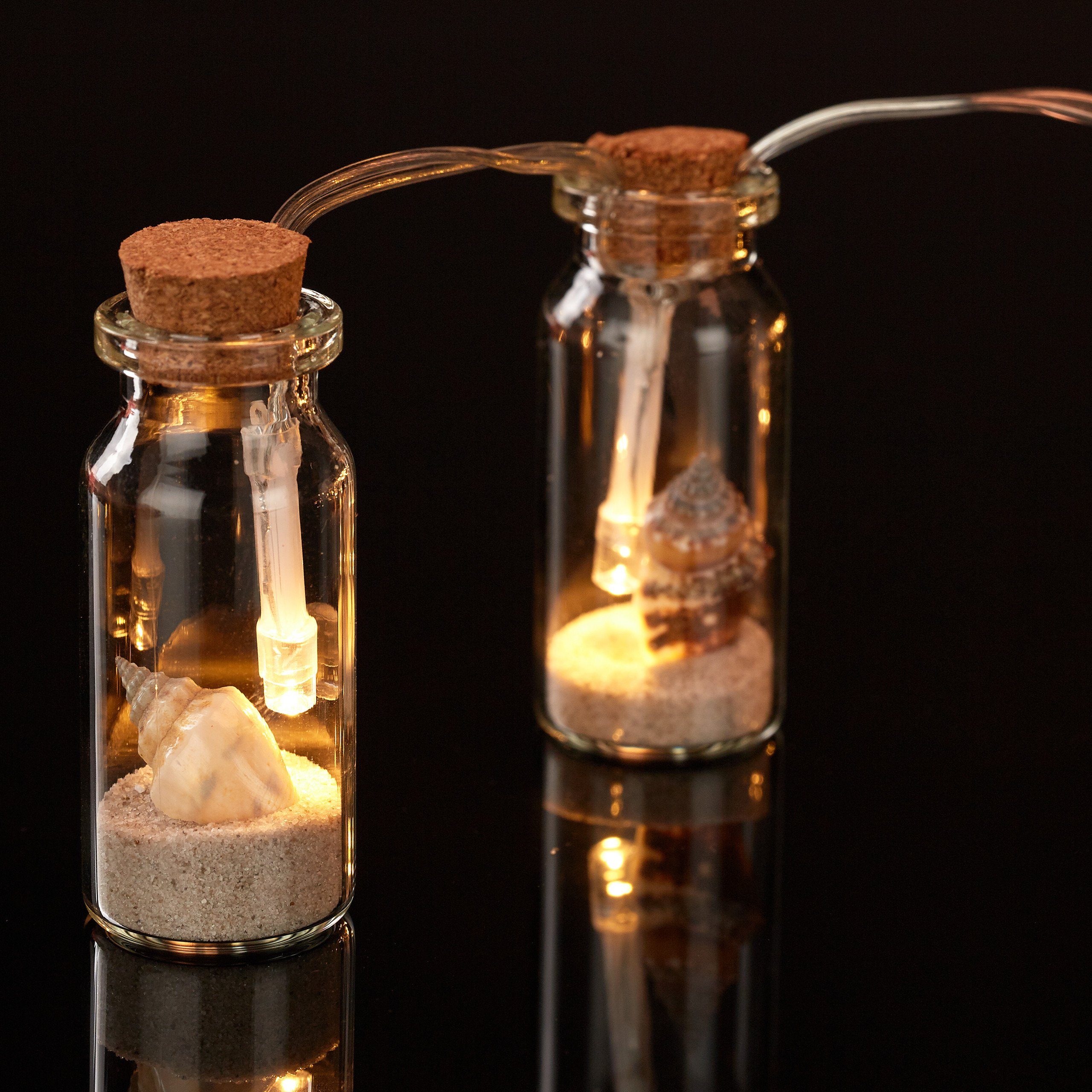 relaxdays Deko-Glas Mini Glasflaschen mit Korken 72er Set