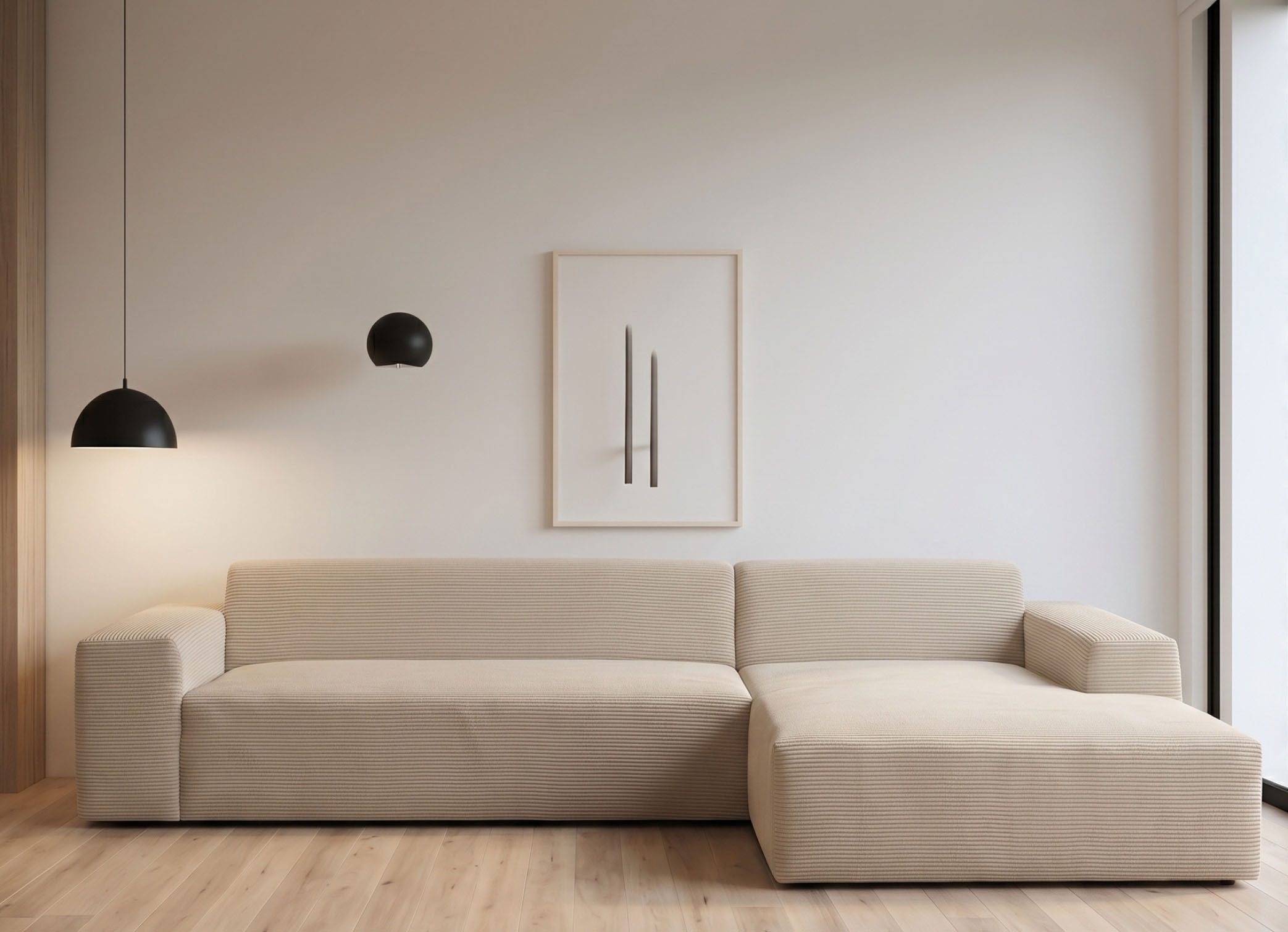 WERK2 Ecksofa Zeus-XL, B/T: 311/210 cm, Mega-Sofa mit großer Sitztiefe, modern, Curvy Trend Garnitur mit urbaner Optik, bequem, Big-Sofa, L-Form