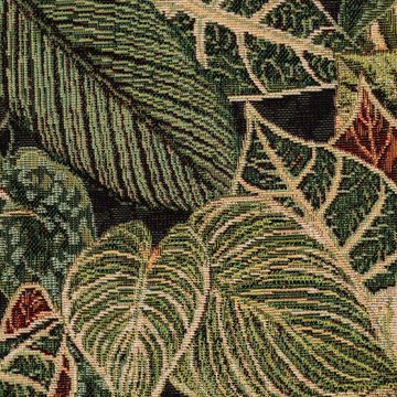 Vorhang SCHÖNER LEBEN. Vorhang Premium Houseplant Jungle Blätter grün schwar, SCHÖNER LEBEN., Smokband (1 St), blickdicht, Baumwolle, handmade, made in Germany, vorgewaschen