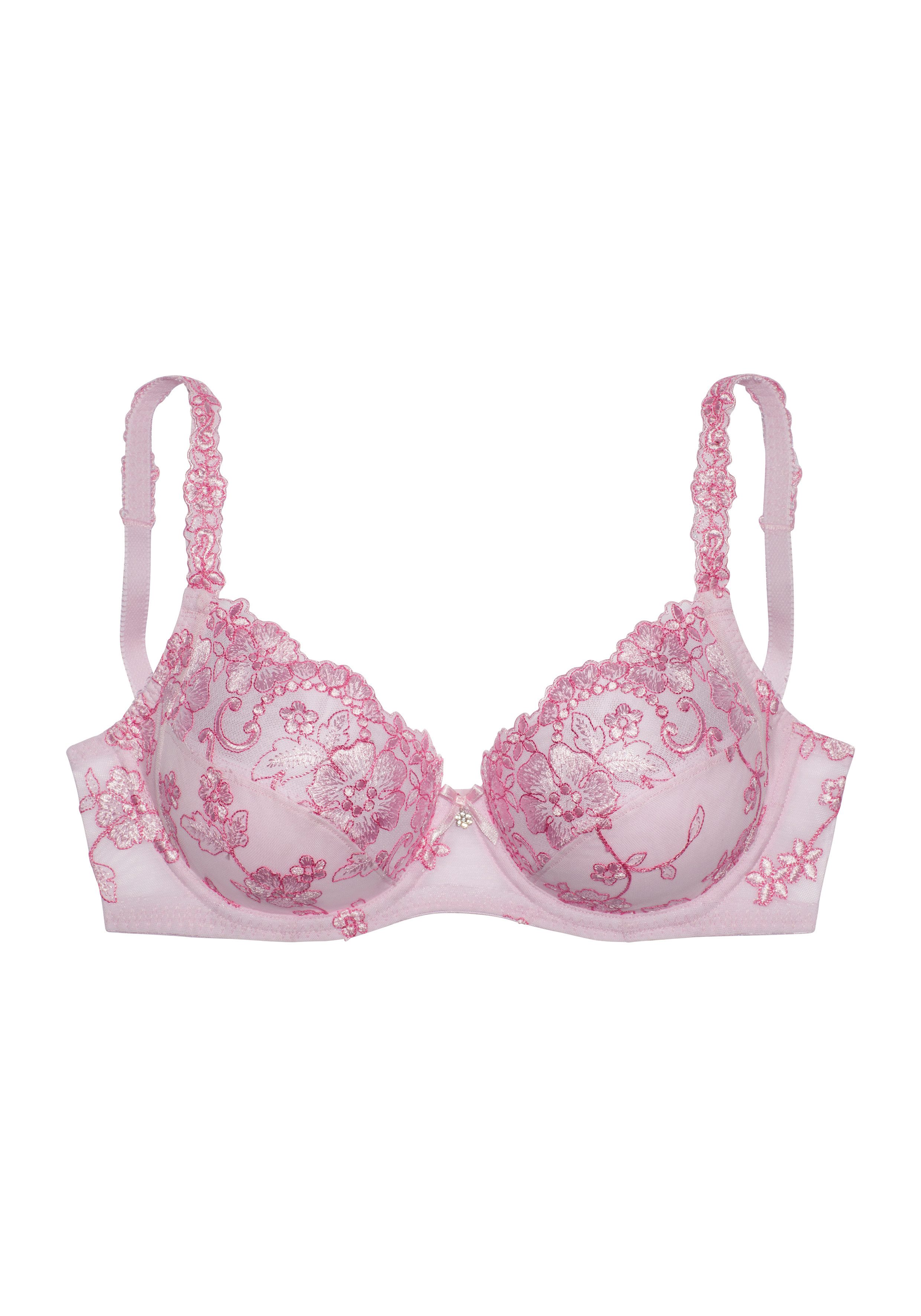 LASCANA Bügel-BH Wanda mit floraler Stickerei Spitze, Dessous – auch ideal für große Größen