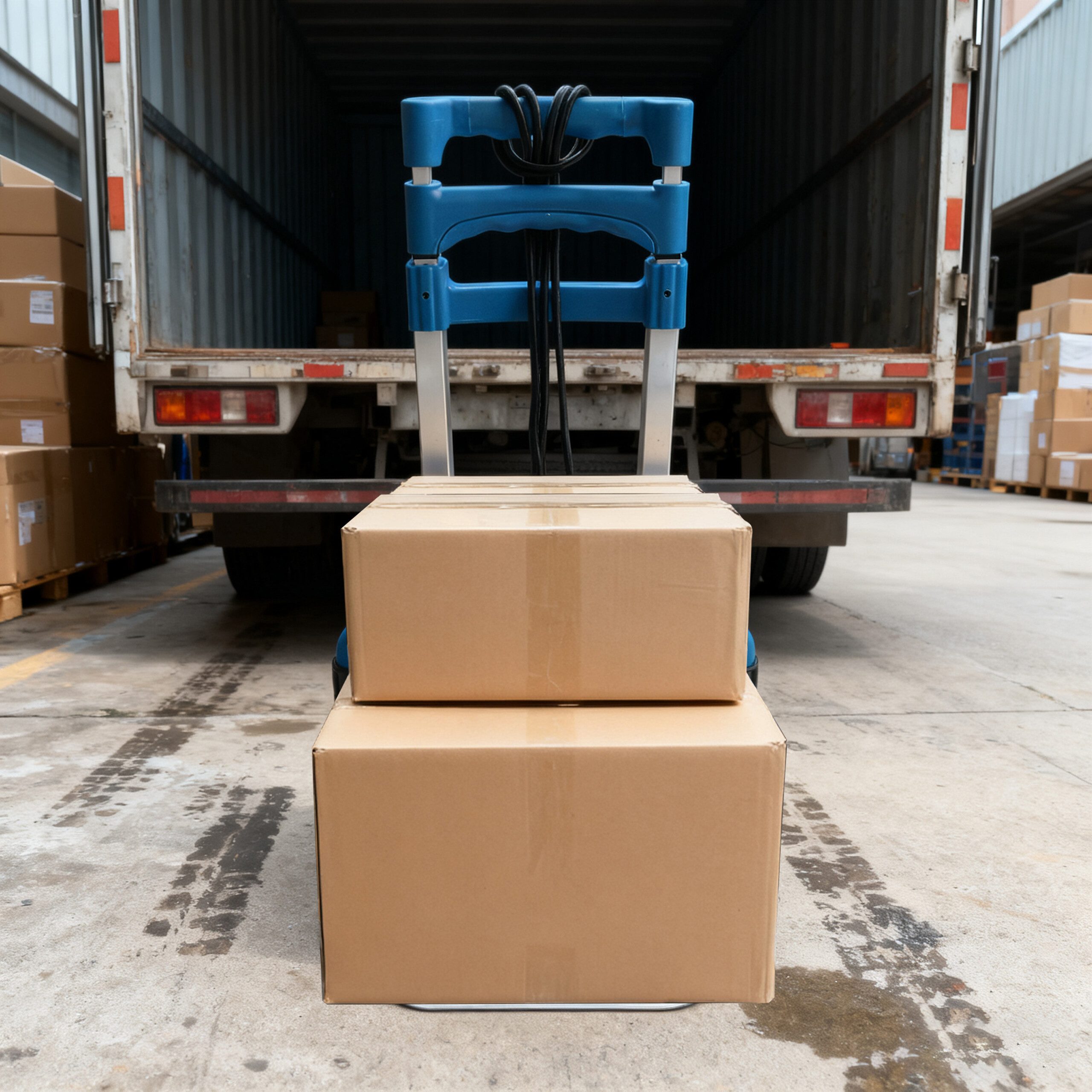 relaxdays Sackkarre klappbar bis 70 kg, (3-St), blau – Bild 5 von 5