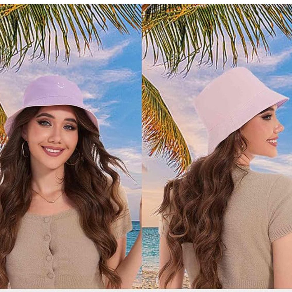 Coonoor Fischerhut Beidseitigem Bucket Hat Smile Unisex Sonnenhüte Sommerhut