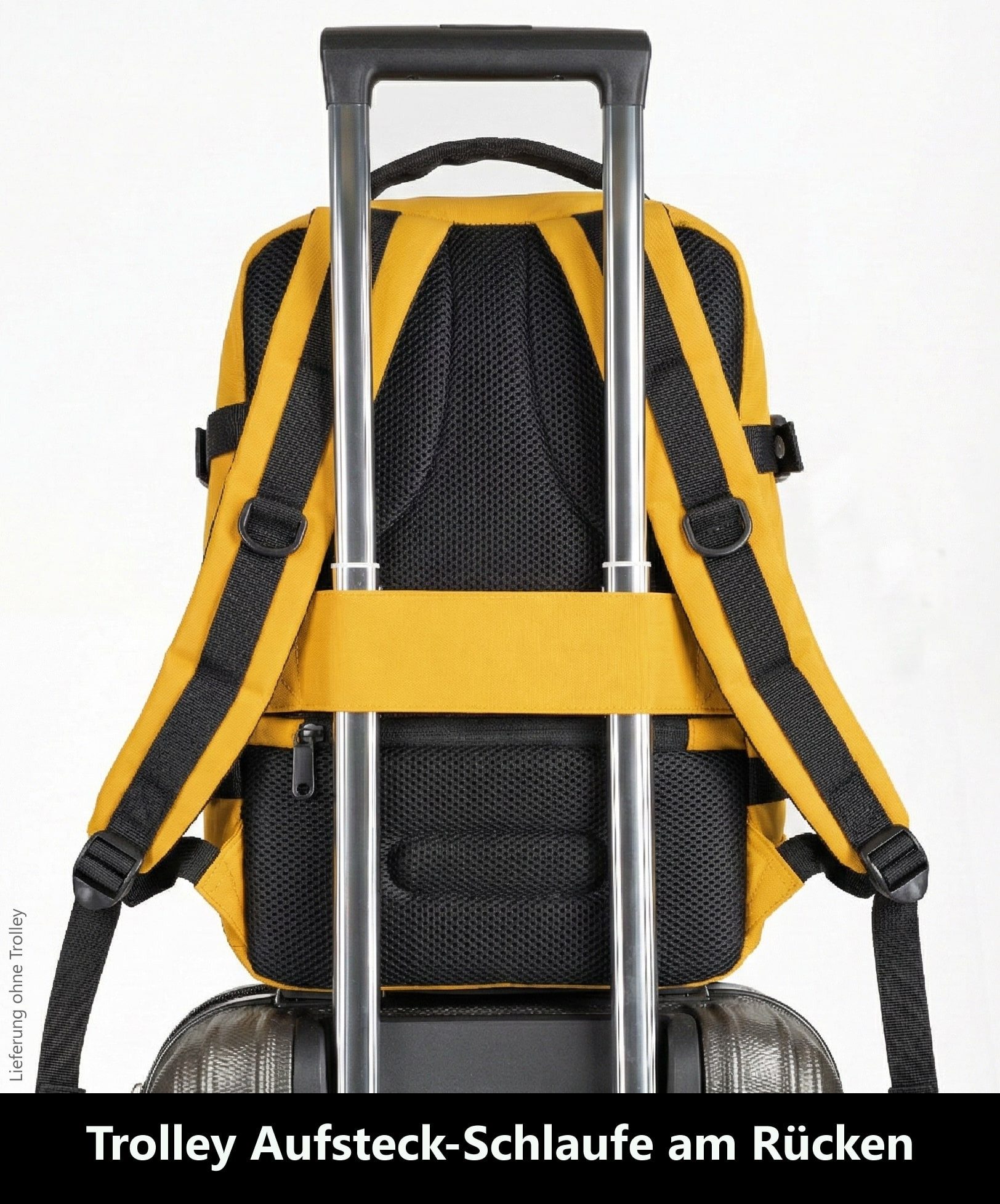 BestWay Bags Reiserucksack Handgepäck Rucksack für Ryanair aus Plane, Cabin Pro Flugzeug Kabinenrucksack Laptoprucksack 40350 + Koffergurt