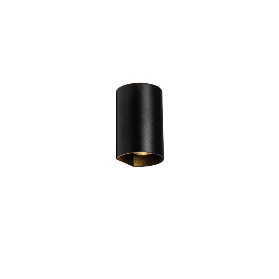 Qazqa Wandleuchte Sabbir, ohne Leuchtmittel, Warmweiß, QAZQA Wandleuchte, gu10, Schwarz, Aluminium, Design