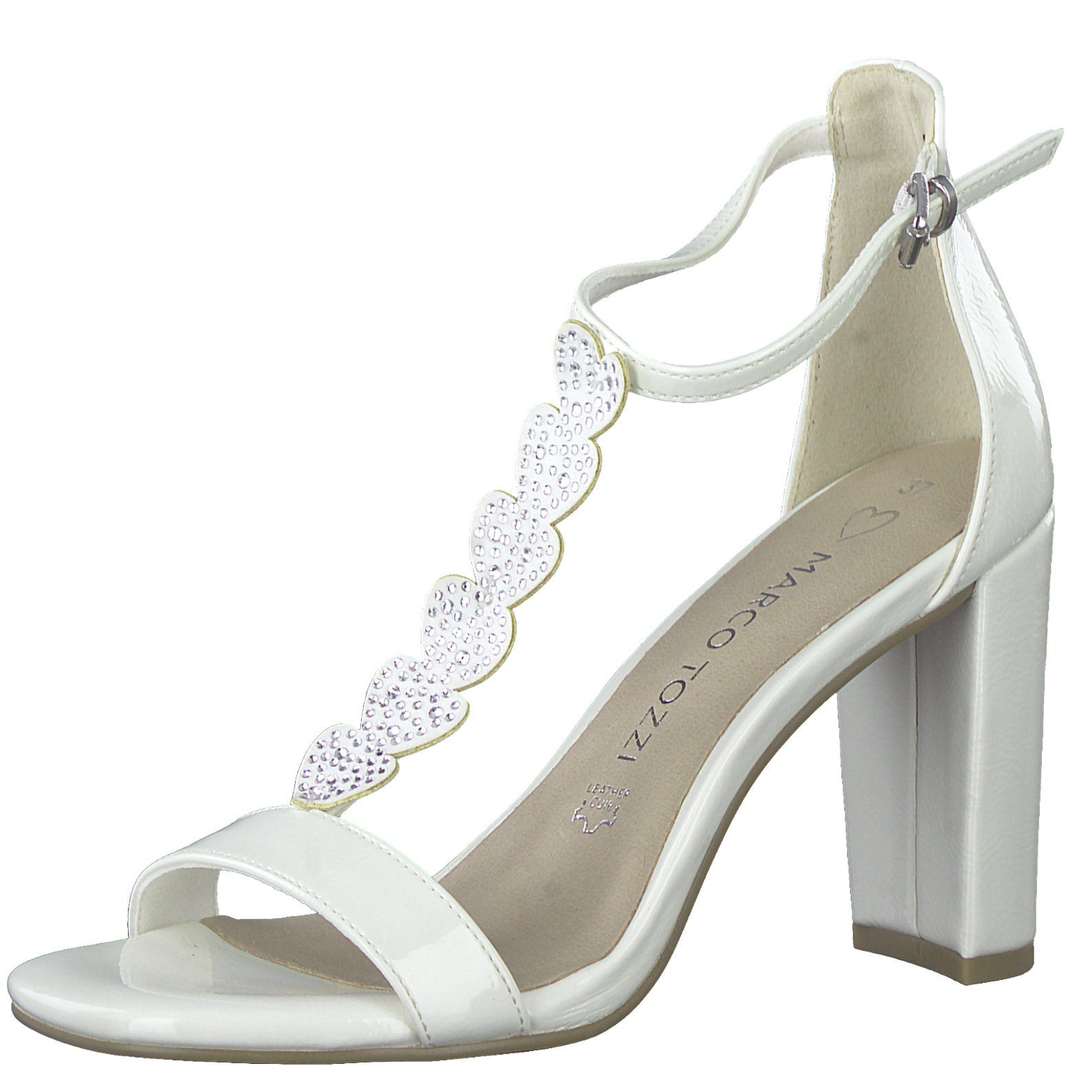 MARCO TOZZI Marco Tozzi Damen Sandalette 2-28310-20 418 IVORY PATENT weiß Sandale
