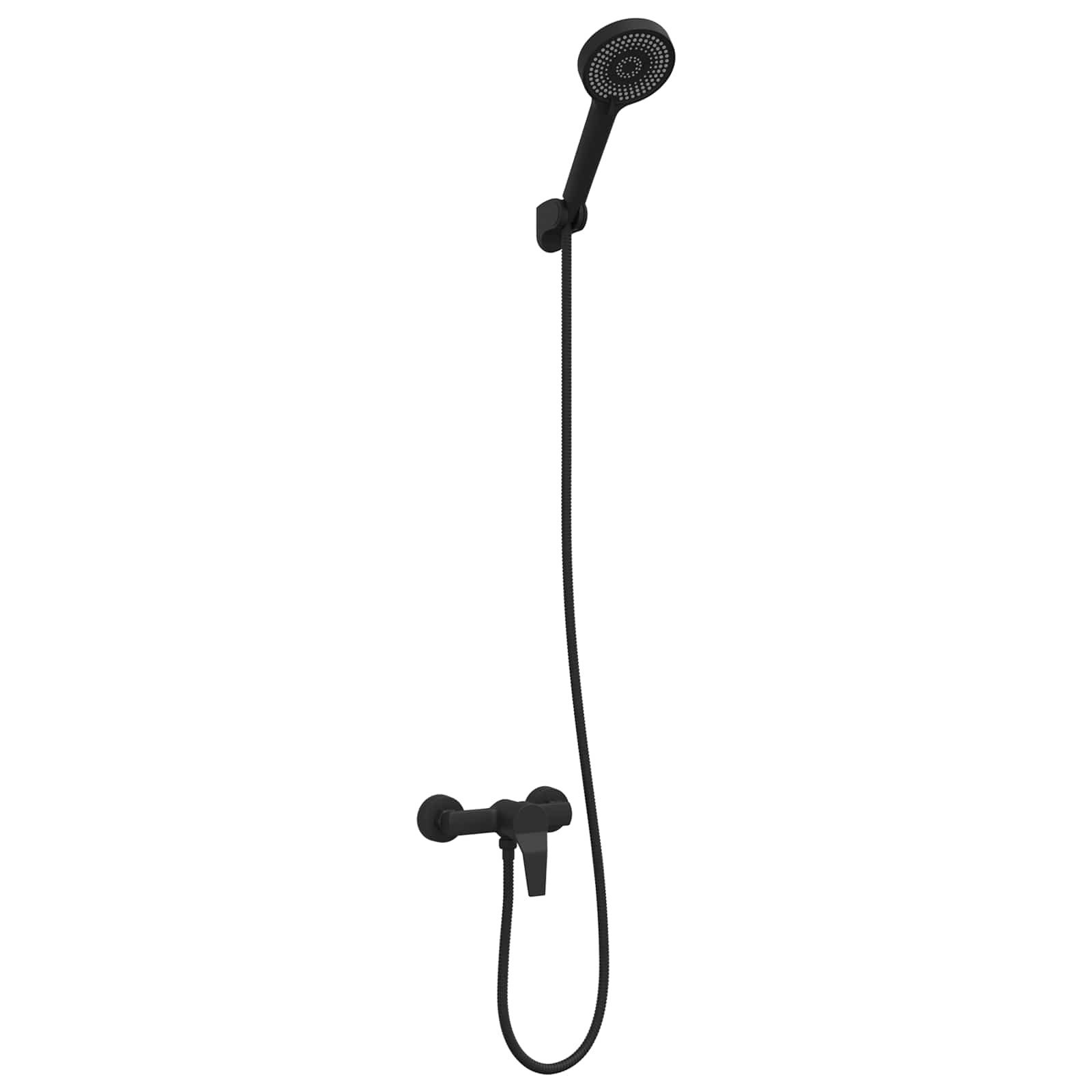 vidaXL Regenduschkopf Duschkopf Set Schwarz G 1 / 2 Zoll Messing, (1-tlg)