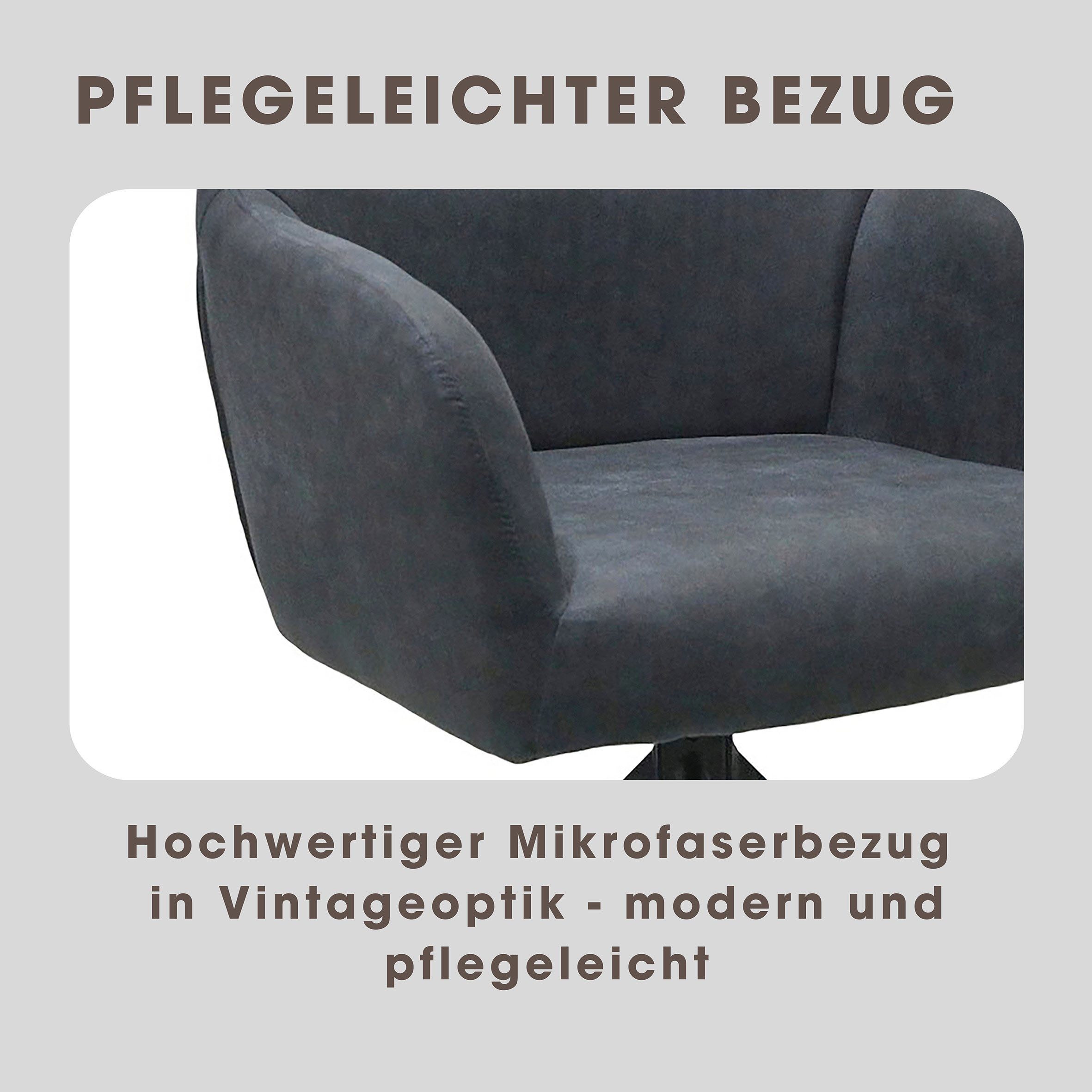byLIVING Esszimmerstuhl MONTREAL (Set, 2 St), Microfaser, bis 110 kg, 360° drehbar, Schaumstoff, Ziernaht Rücken – Bild 4 von 5
