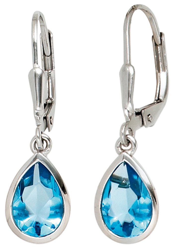 JOBO Paar Ohrhänger, Tropfen 925 Silber mit Zirkonia