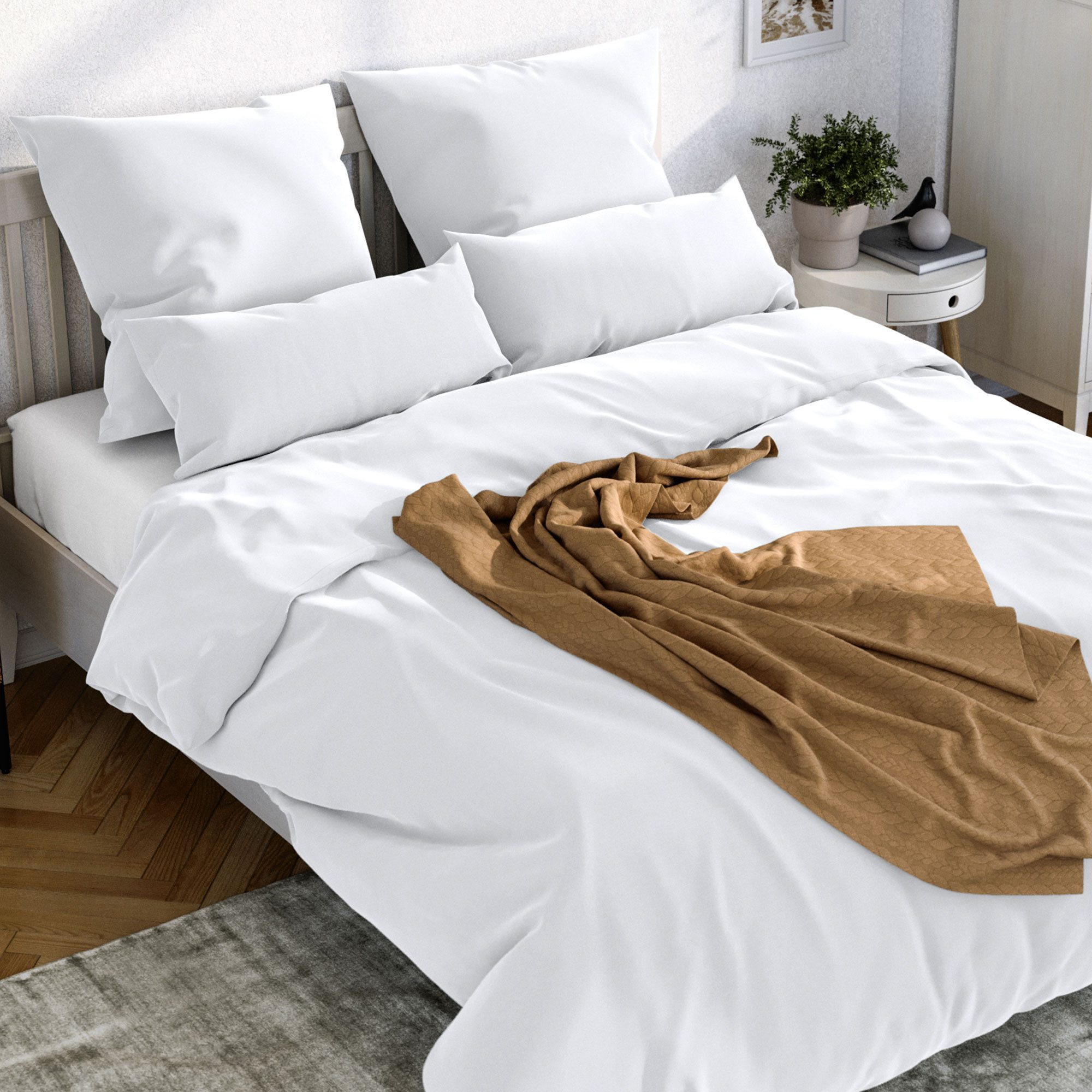Wolkenfeld Bettwäsche Mako-Satin Baumwollsatin Sommerbettwäsche, Mako-Satin, 2 teilig, 135x200 cm, 155x220, 200x200 & Übergrößen I inkl. Kissenbezüge 80x80