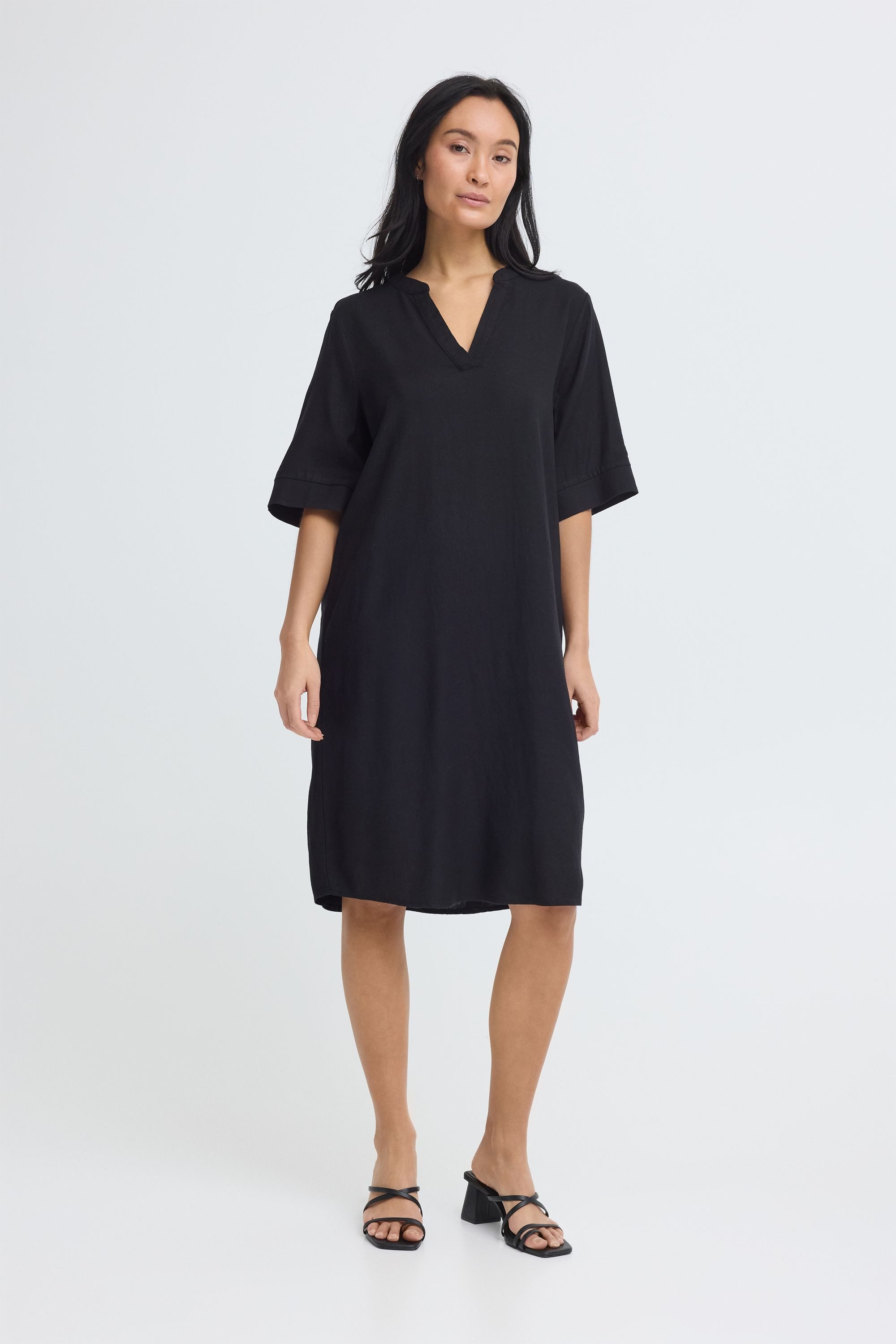 OXMO Minikleid OXNInna Modisches Kleid aus Leinen-Mix