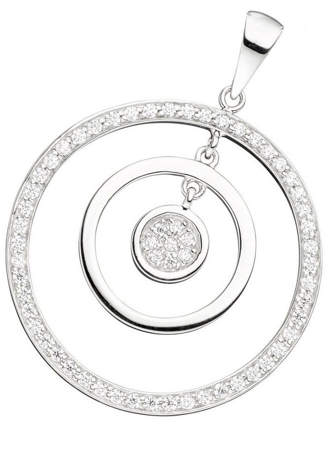 JOBO Runder Anhänger Mit Zirkonia, 925 ... JOBO Runder Anhänger Mit Zirkonia, 925 ...