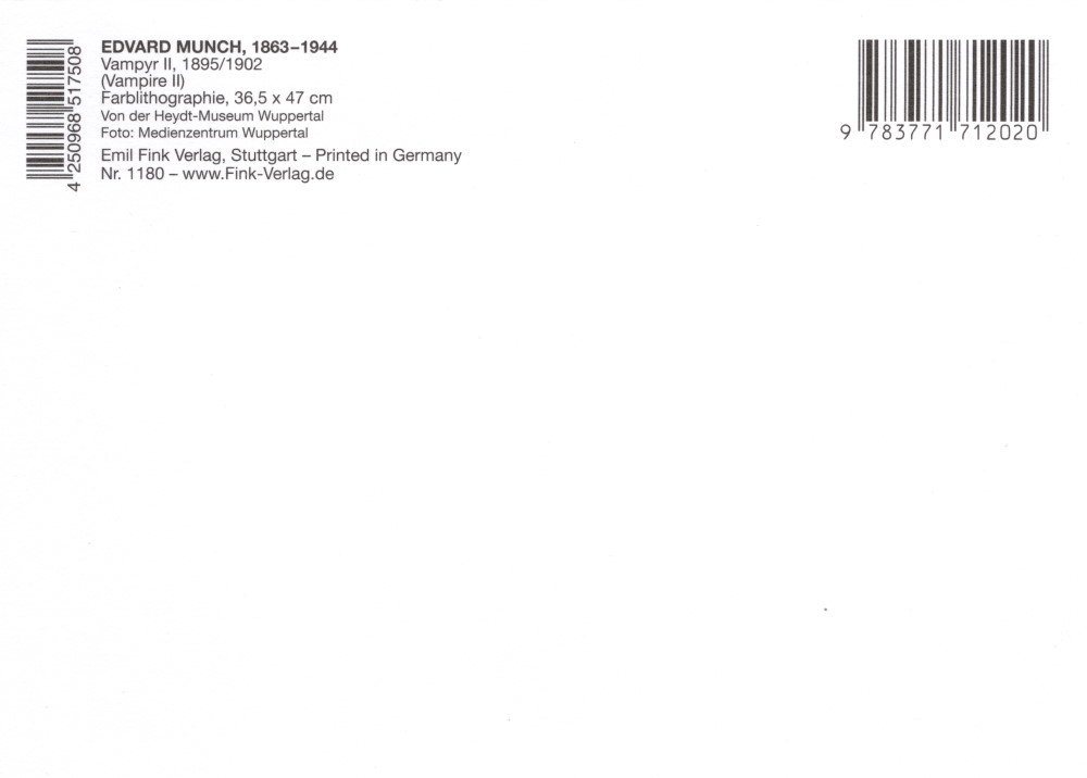 Thumbnail - Postkarte Kunstkarte Edvard Munch "Vampyr II"