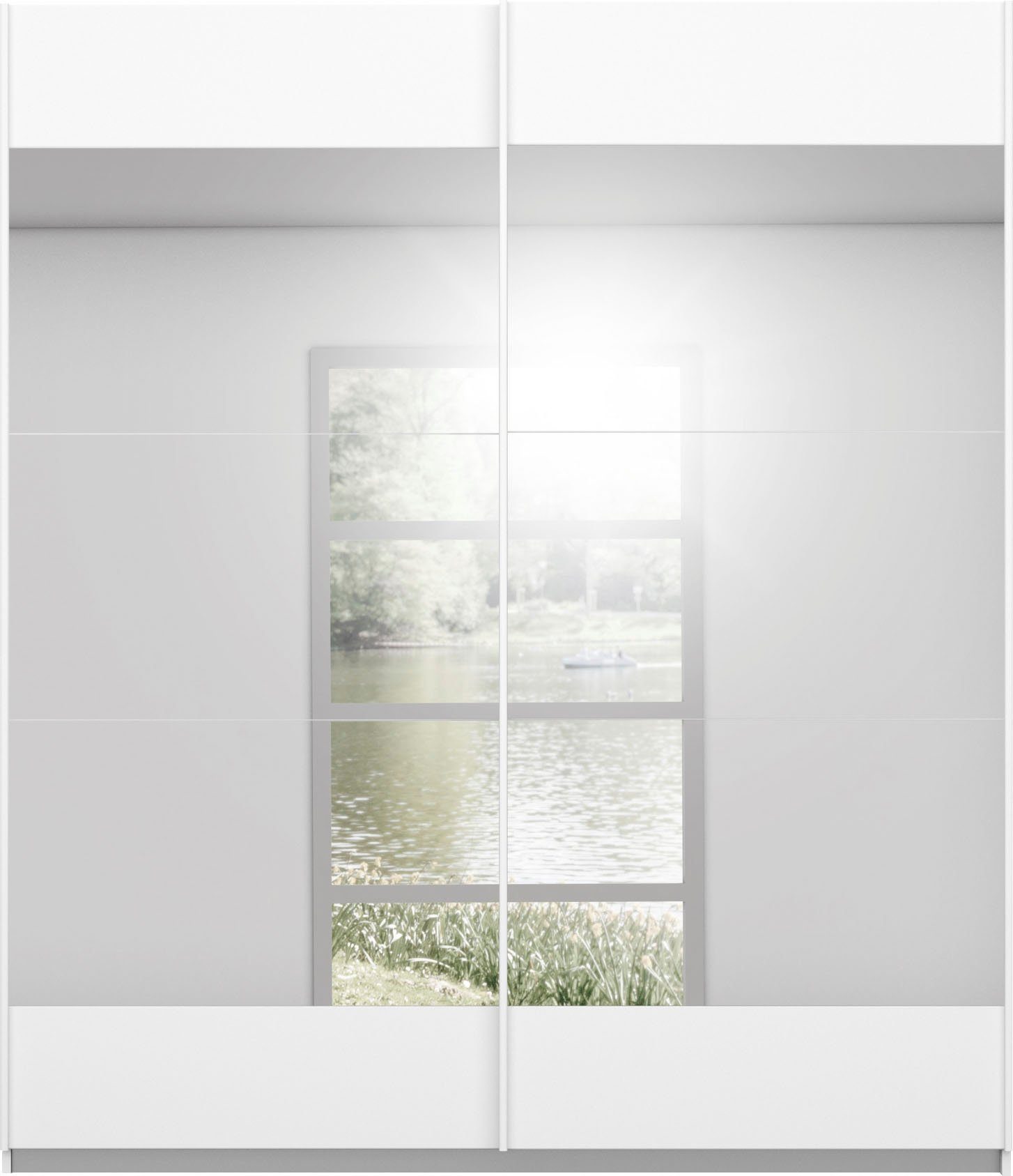 rauch Schwebetürenschrank Kleiderschrank Schrank Garderobe Wäscheschrank Ankleide MALIBU (in 5 Breiten, Höhe 210 cm) mit großflächigen Türen, großzügiger Stauraum MADE IN GERMANY