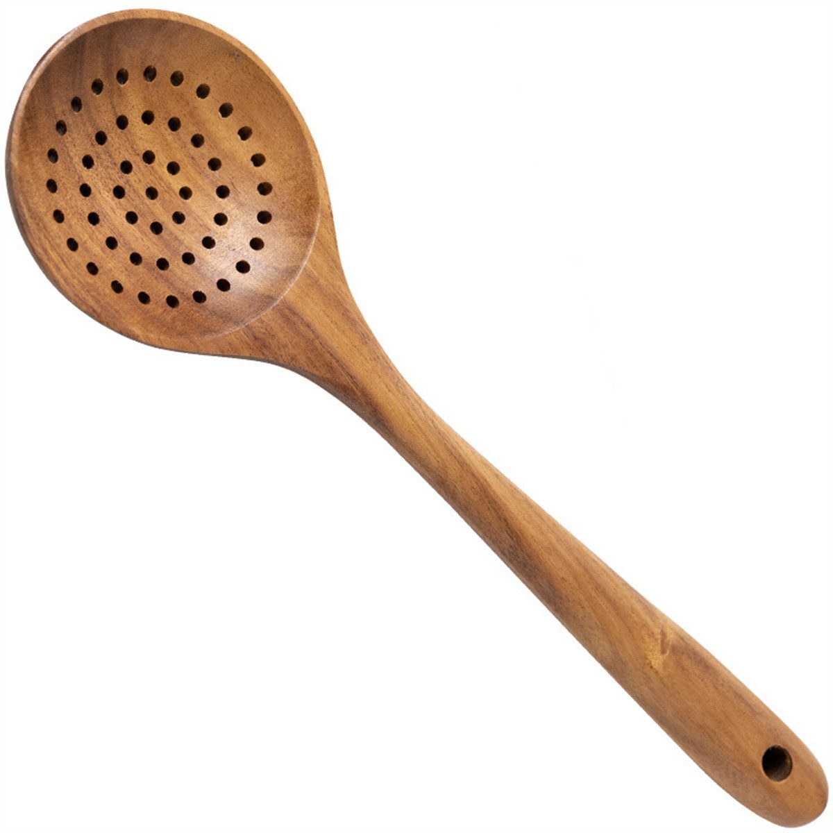 GarveeMore Schöpfkelle 28cm Langer Griff Löffel Ladel Paddle Holz Koch Löffel Skimmer Scoop