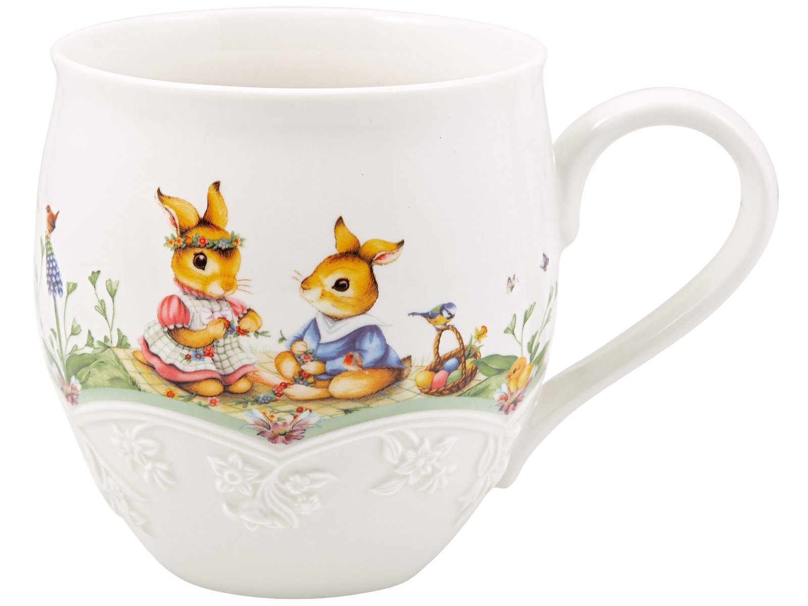 Villeroy & Boch Becher Spring Fantasy Becher mit Henkel Blumenwiese 0,5l Set6, Premium Porcelain